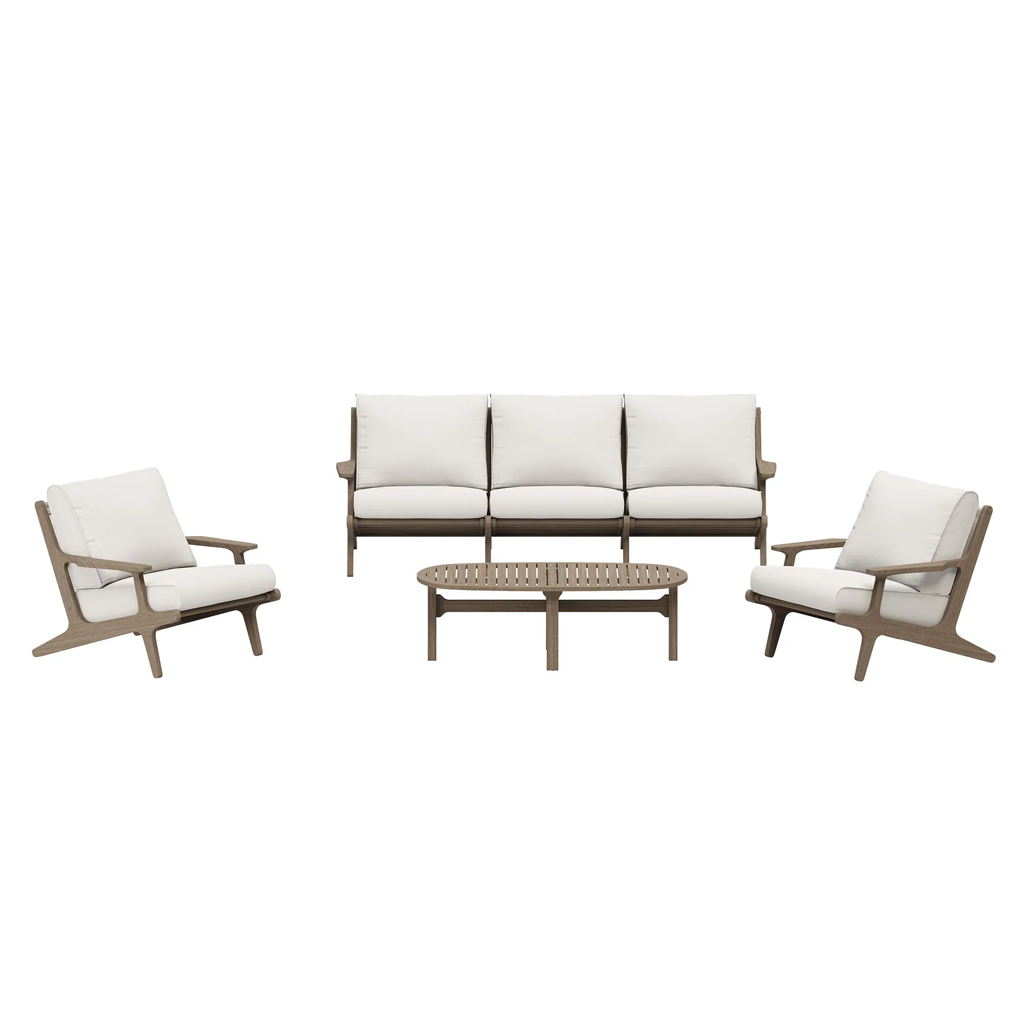 Saratoga 4-Piece Outdoor Teak Wood Furniture Set - Image 5