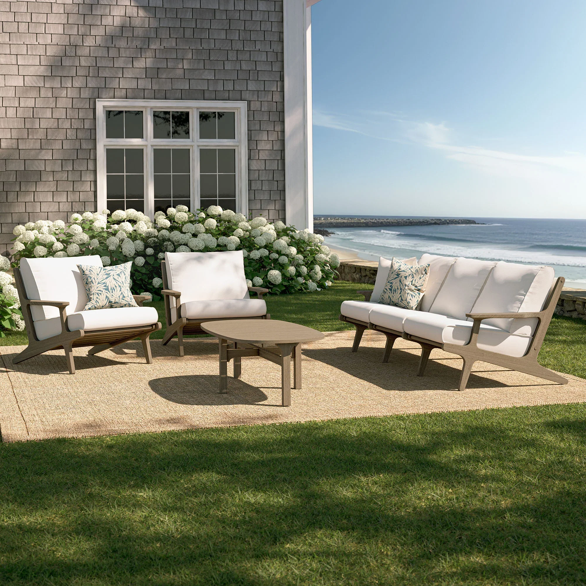 Saratoga 4-Piece Outdoor Teak Wood Furniture Set - Image 6