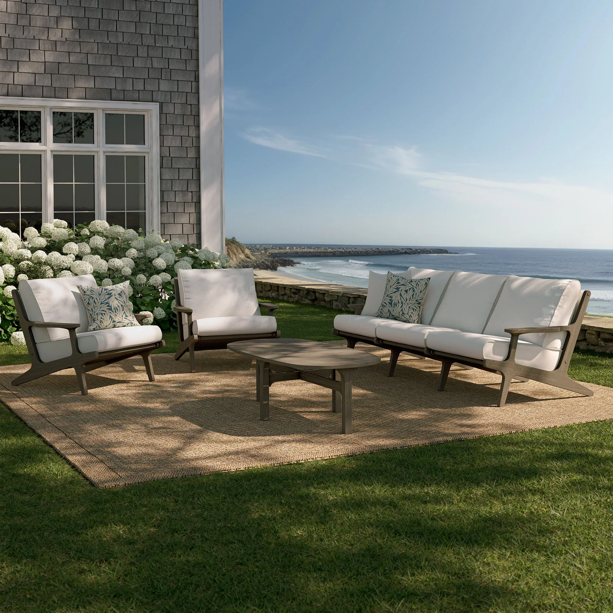 Saratoga 4-Piece Outdoor Teak Wood Furniture Set - Image 7