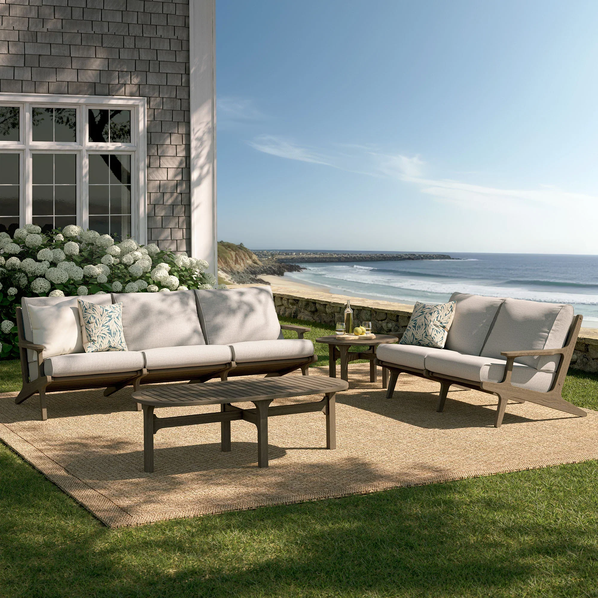 Saratoga 4-Piece Outdoor Teak Wood Furniture Set - Image 12