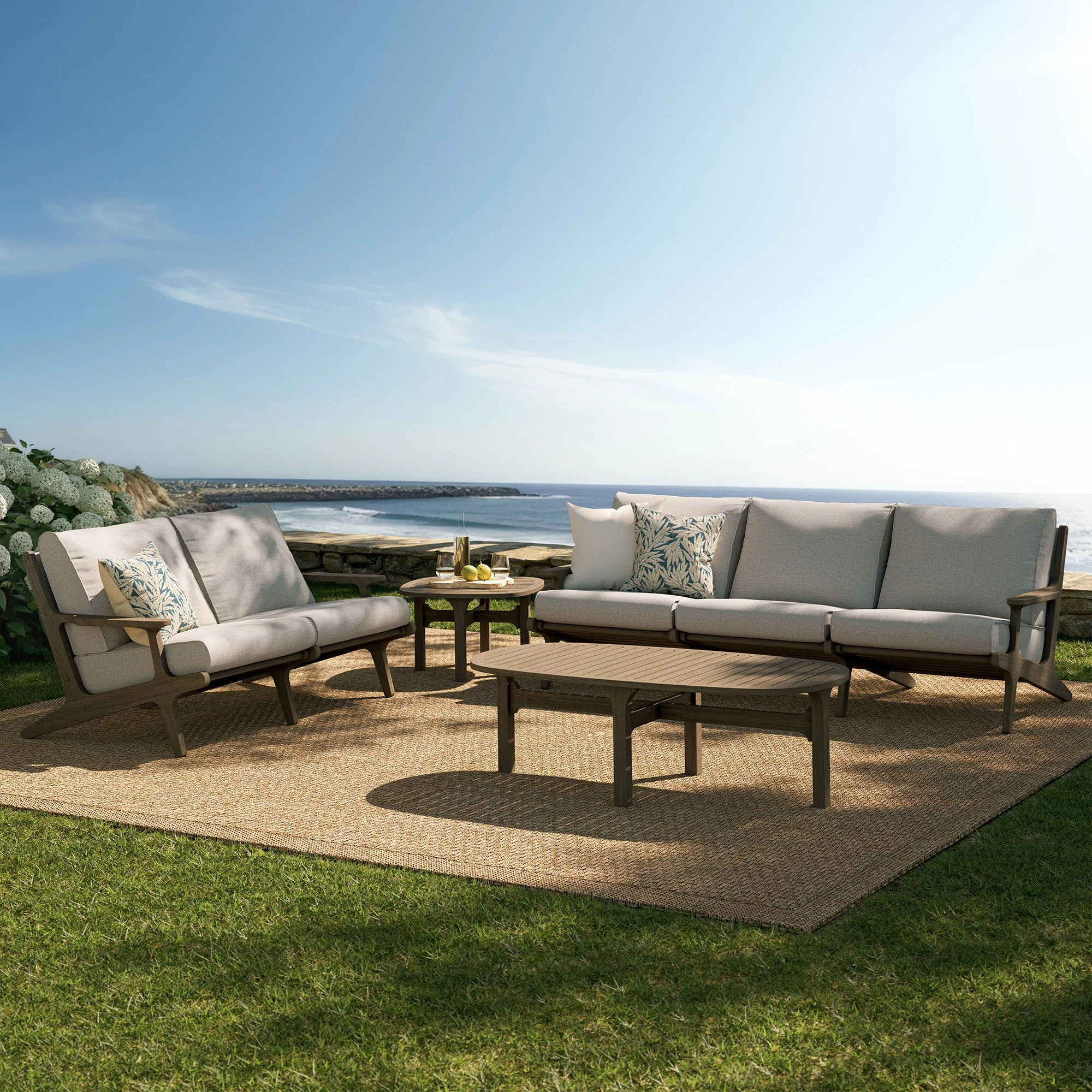 Saratoga 4-Piece Outdoor Teak Wood Furniture Set - Image 13