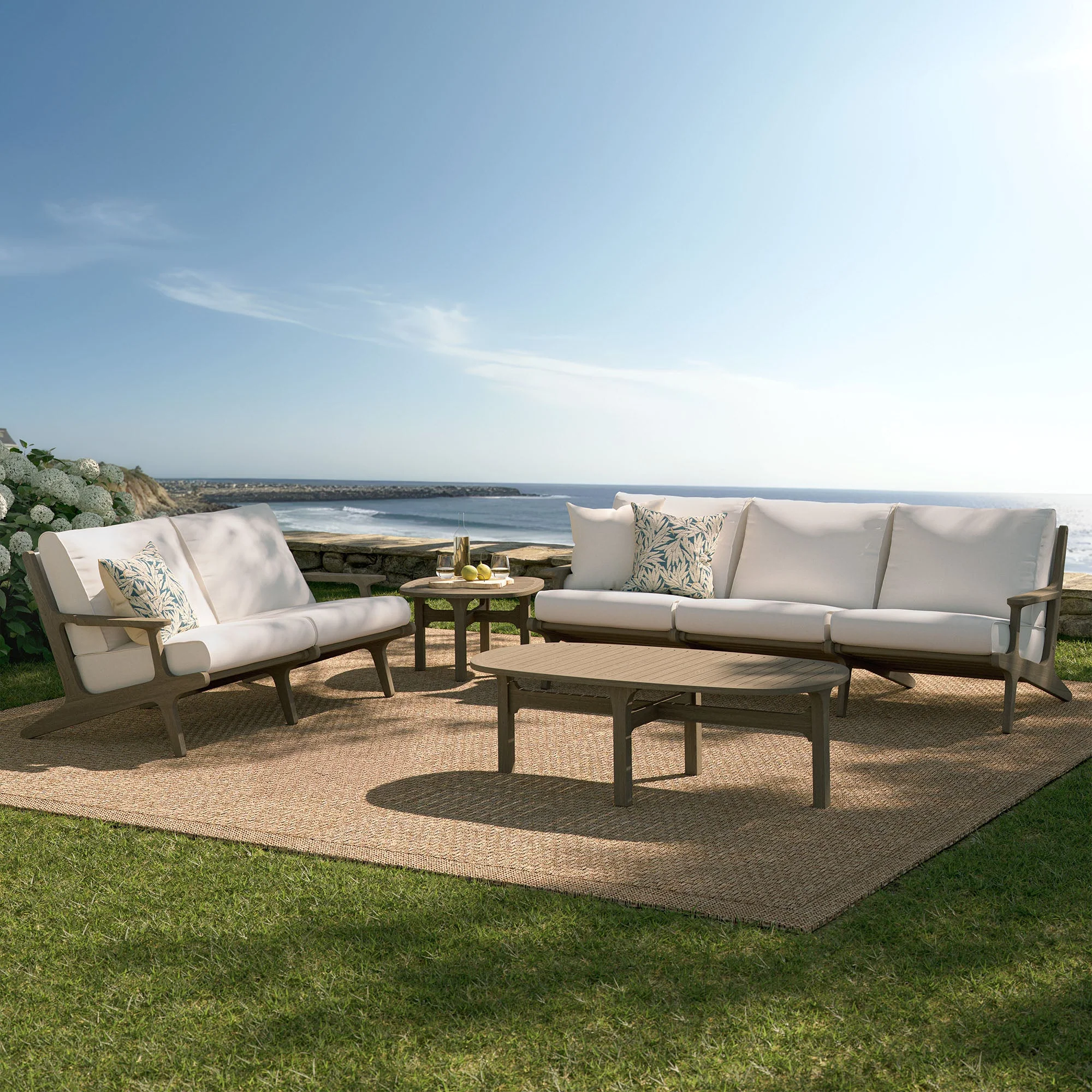 Saratoga 4-Piece Outdoor Teak Wood Furniture Set - Image 2