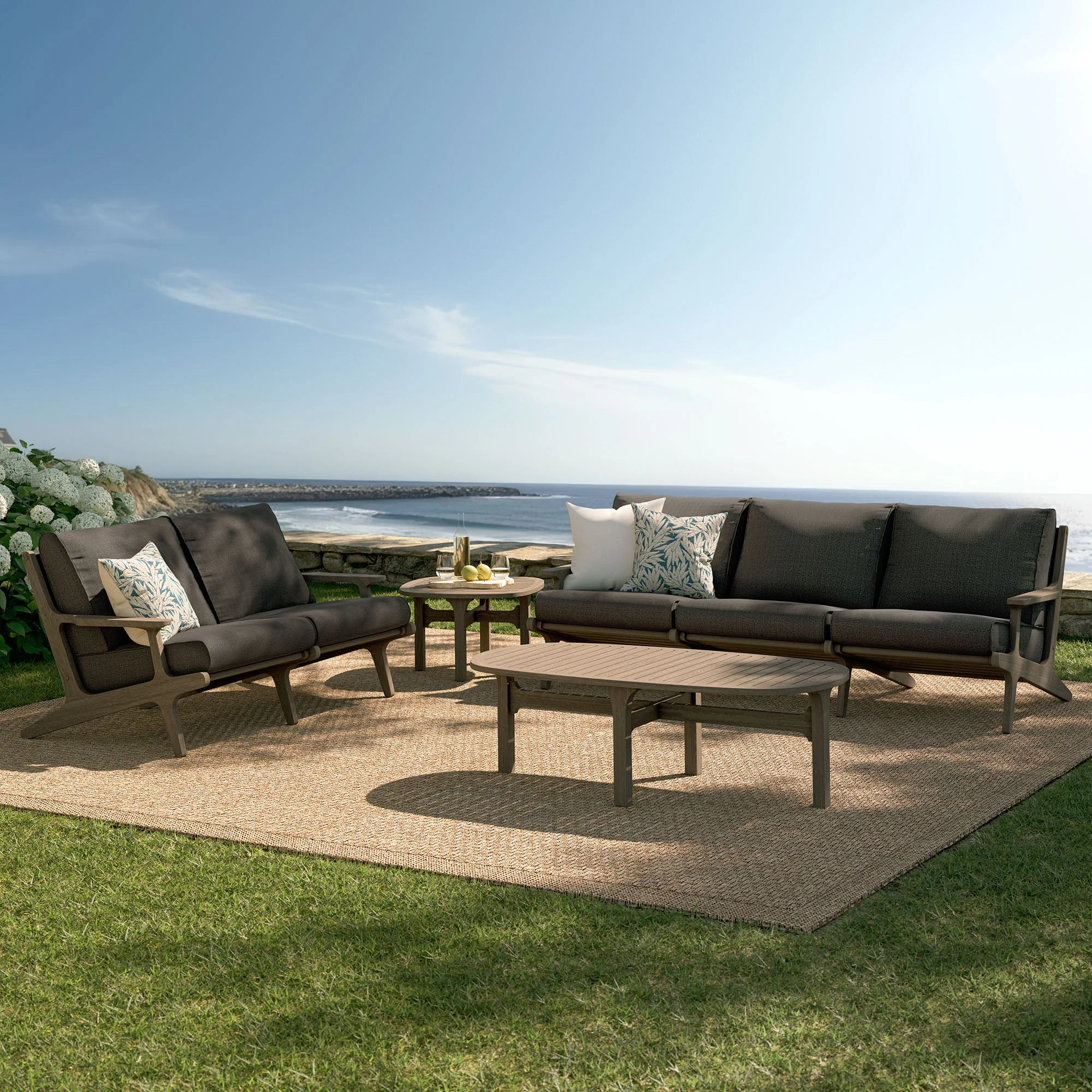 Saratoga 4-Piece Outdoor Teak Wood Furniture Set - Image 25