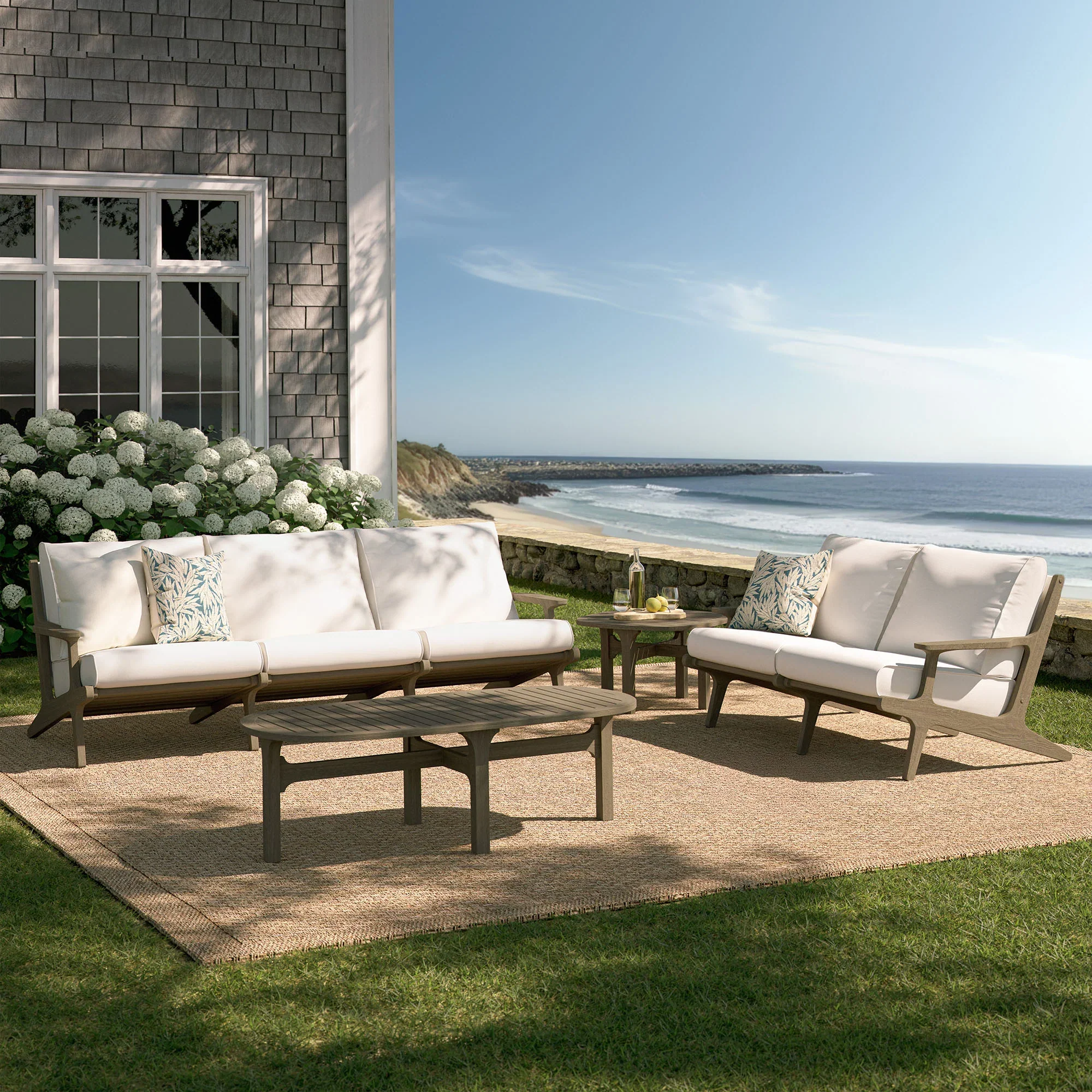 Saratoga 4-Piece Outdoor Teak Wood Furniture Set - Image 3