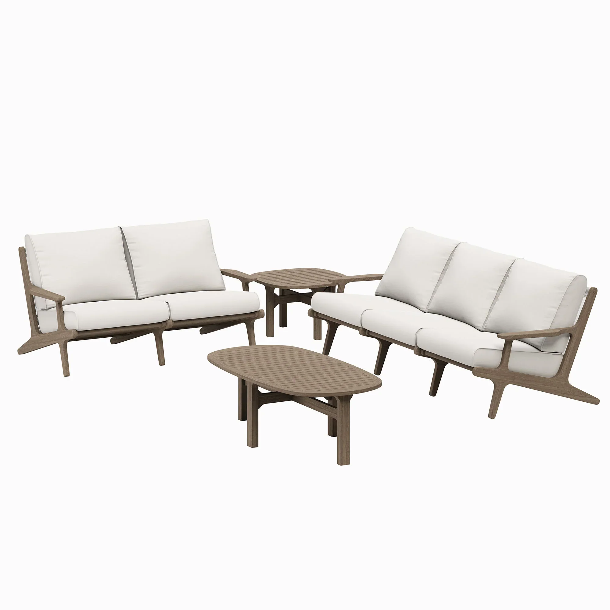 Saratoga 4-Piece Outdoor Teak Wood Furniture Set - Image 5
