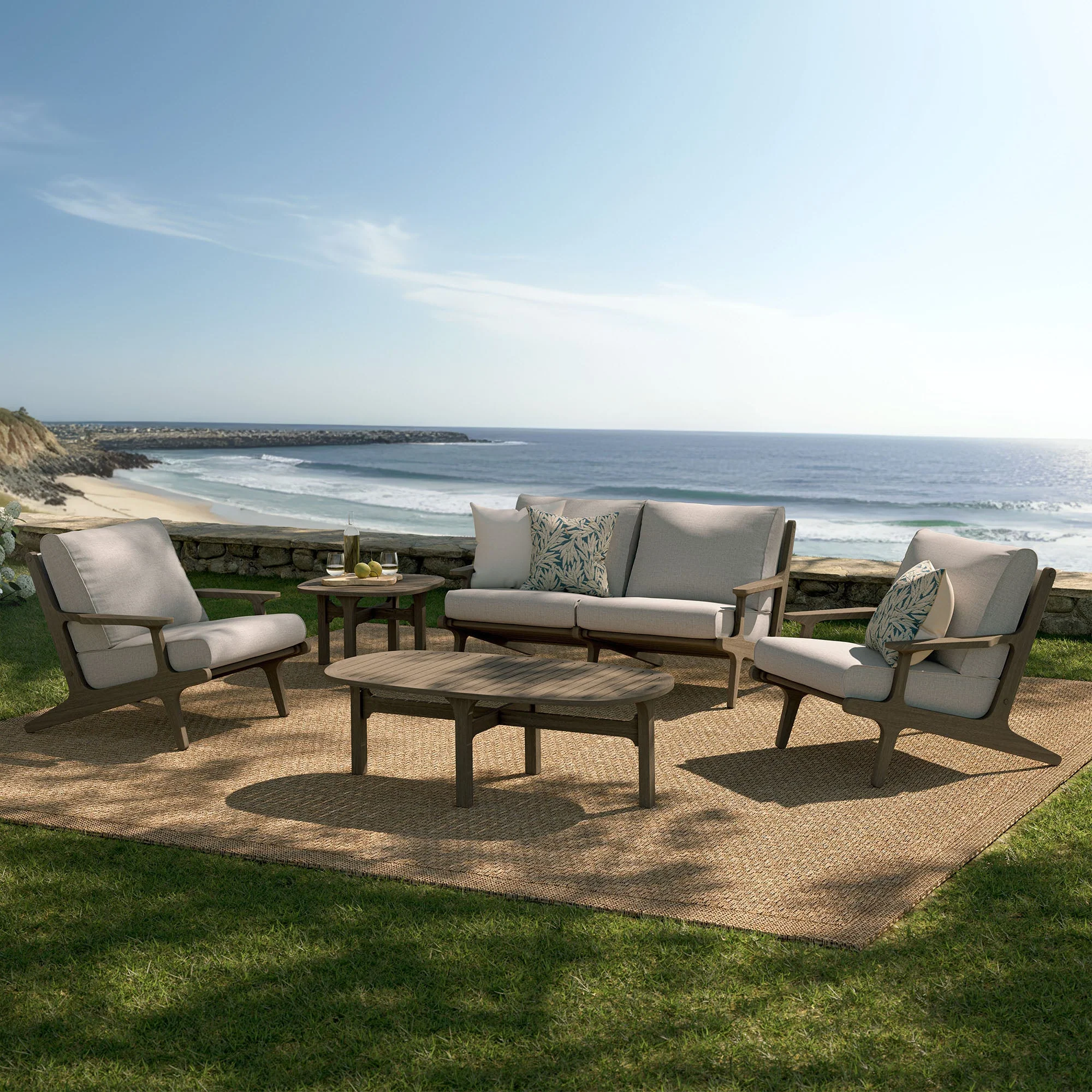 Saratoga 5-Piece Outdoor Teak Wood Furniture Set - Image 11
