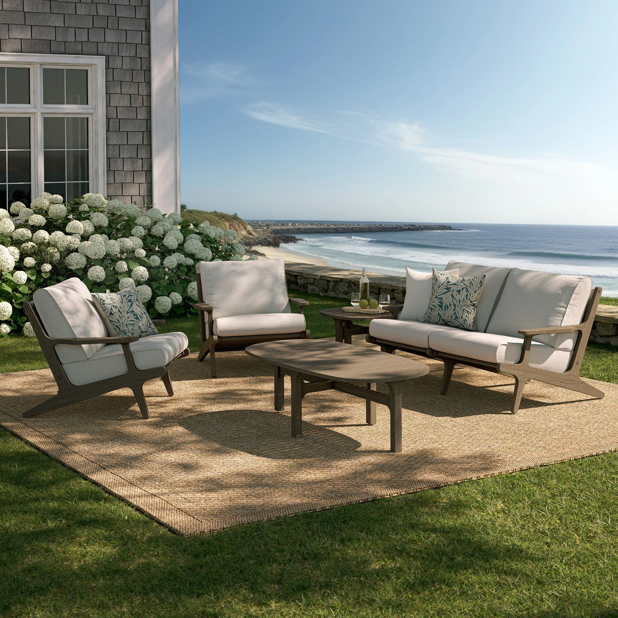 Saratoga 5-Piece Outdoor Teak Wood Furniture Set - Image 12