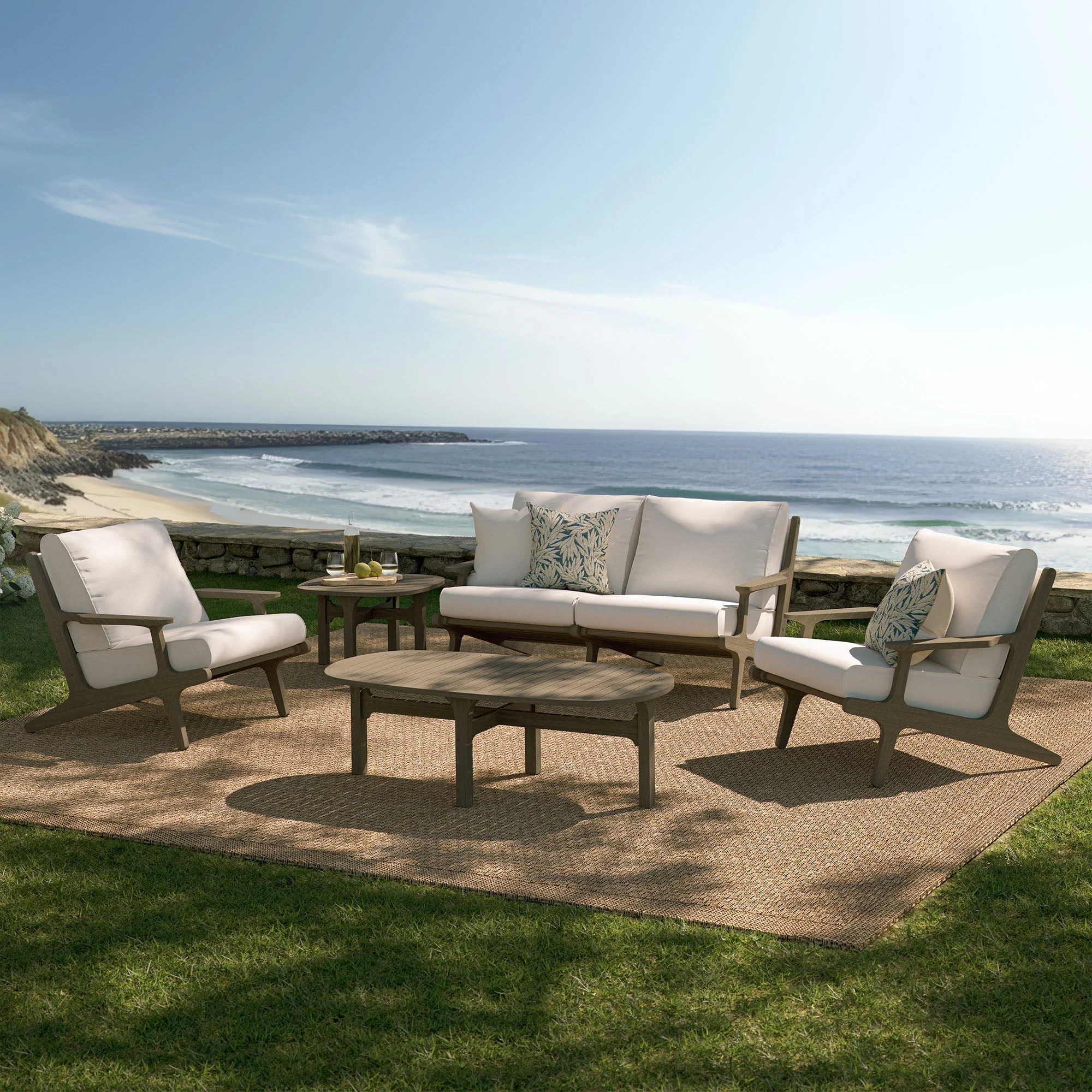 Saratoga 5-Piece Outdoor Teak Wood Furniture Set - Image 2