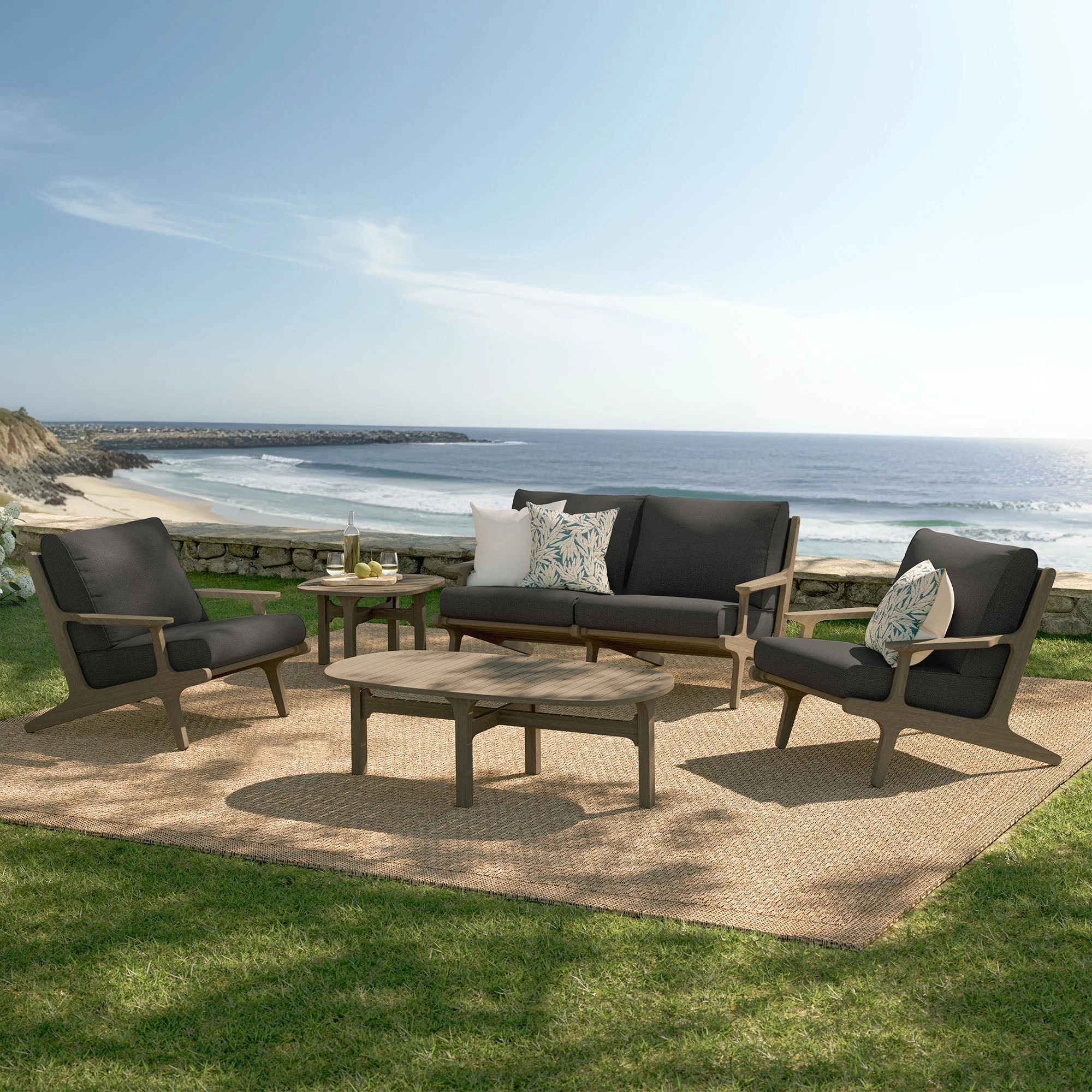 Saratoga 5-Piece Outdoor Teak Wood Furniture Set - Image 24