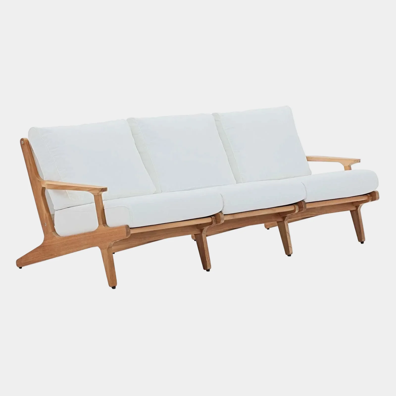 Saratoga Outdoor Patio Premium Grade A Teak Wood Sofa in Natural White