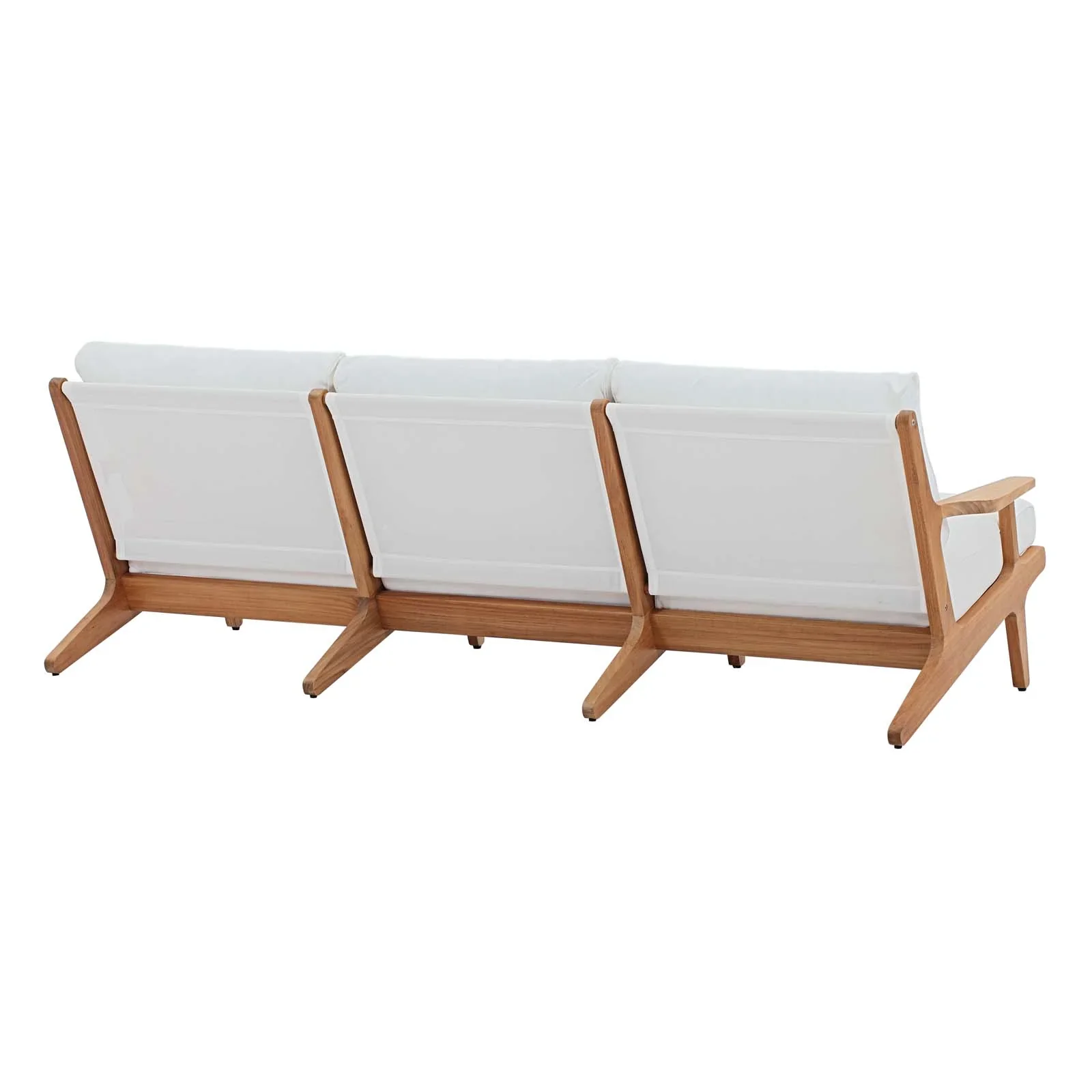 Saratoga Outdoor Patio Premium Grade A Teak Wood Sofa in Natural White - Image 3