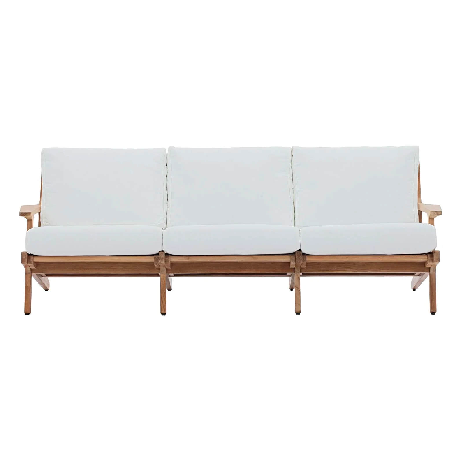 Saratoga Outdoor Patio Premium Grade A Teak Wood Sofa in Natural White - Image 4