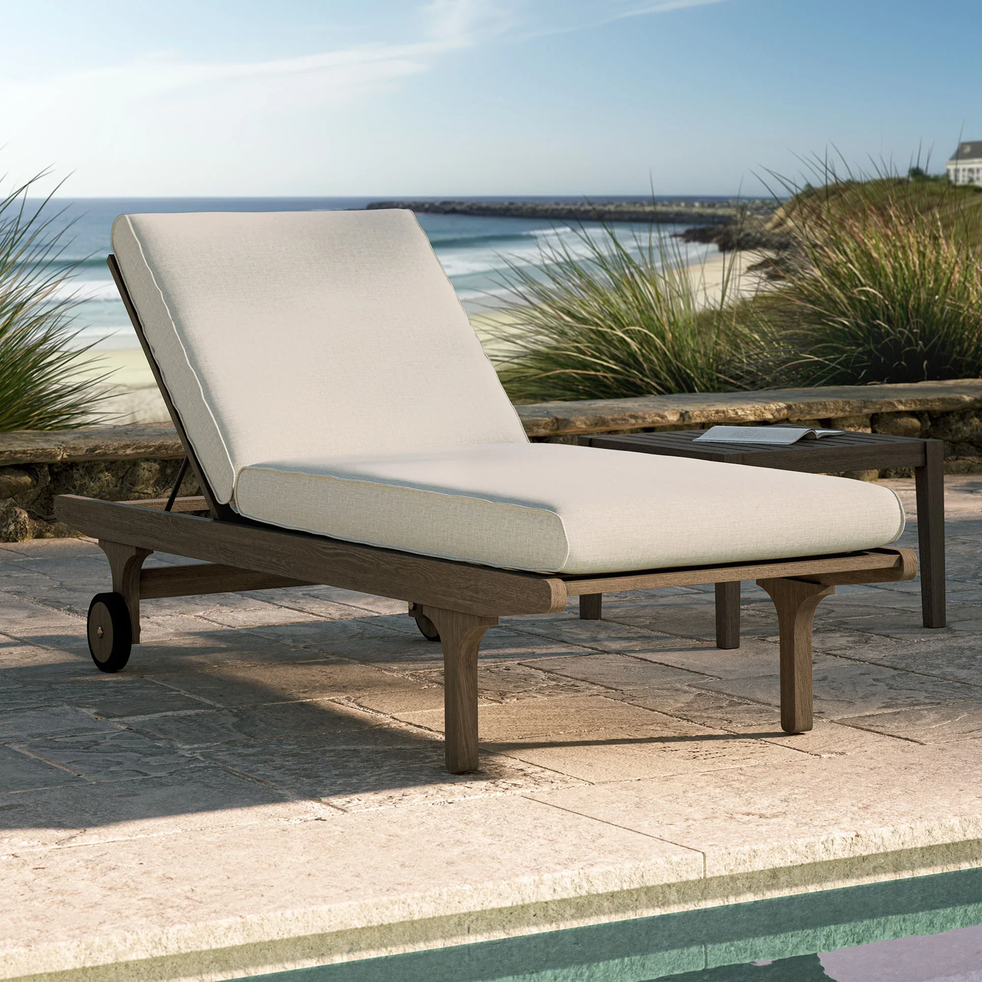 Saratoga Outdoor Teak Chaise Lounge Chair - Image 12