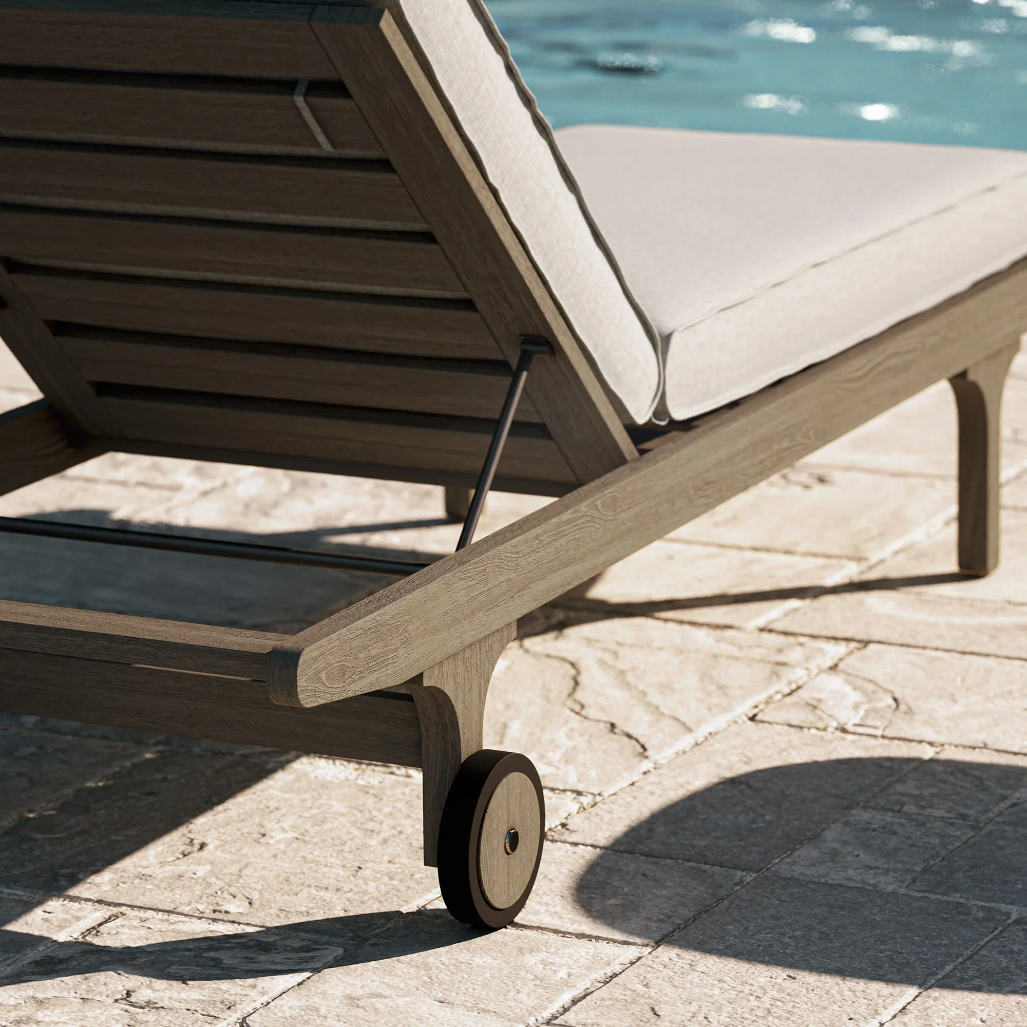 Saratoga Outdoor Teak Chaise Lounge Chair - Image 13