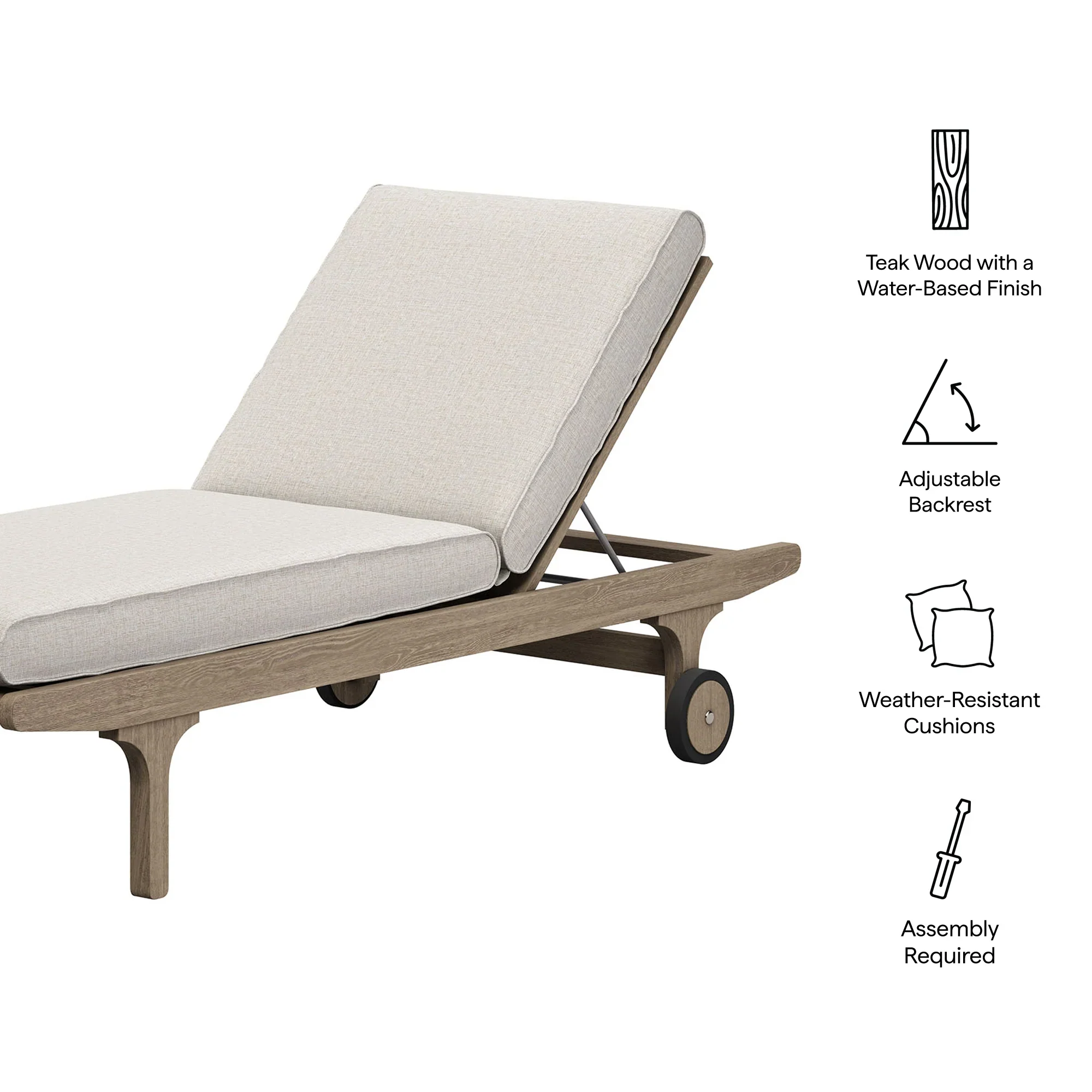 Saratoga Outdoor Teak Chaise Lounge Chair - Image 18