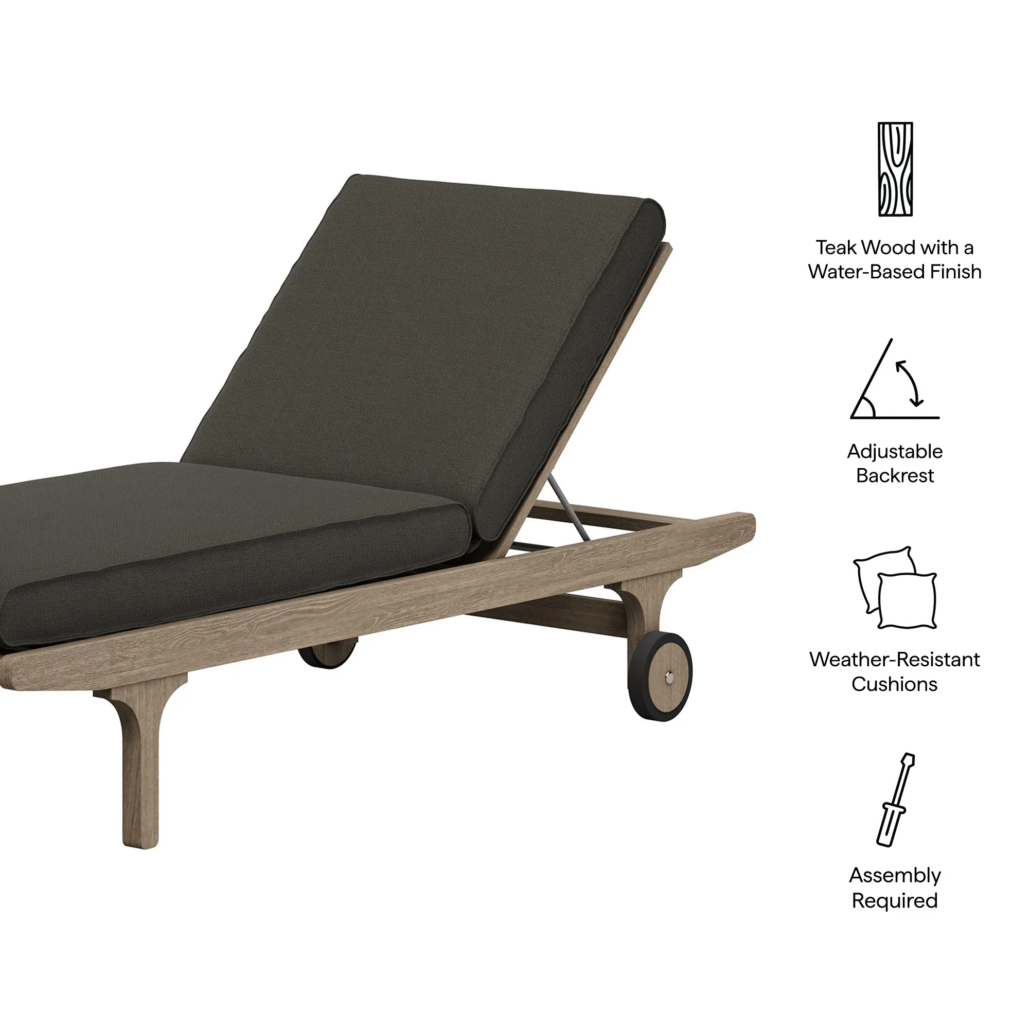 Saratoga Outdoor Teak Chaise Lounge Chair - Image 27