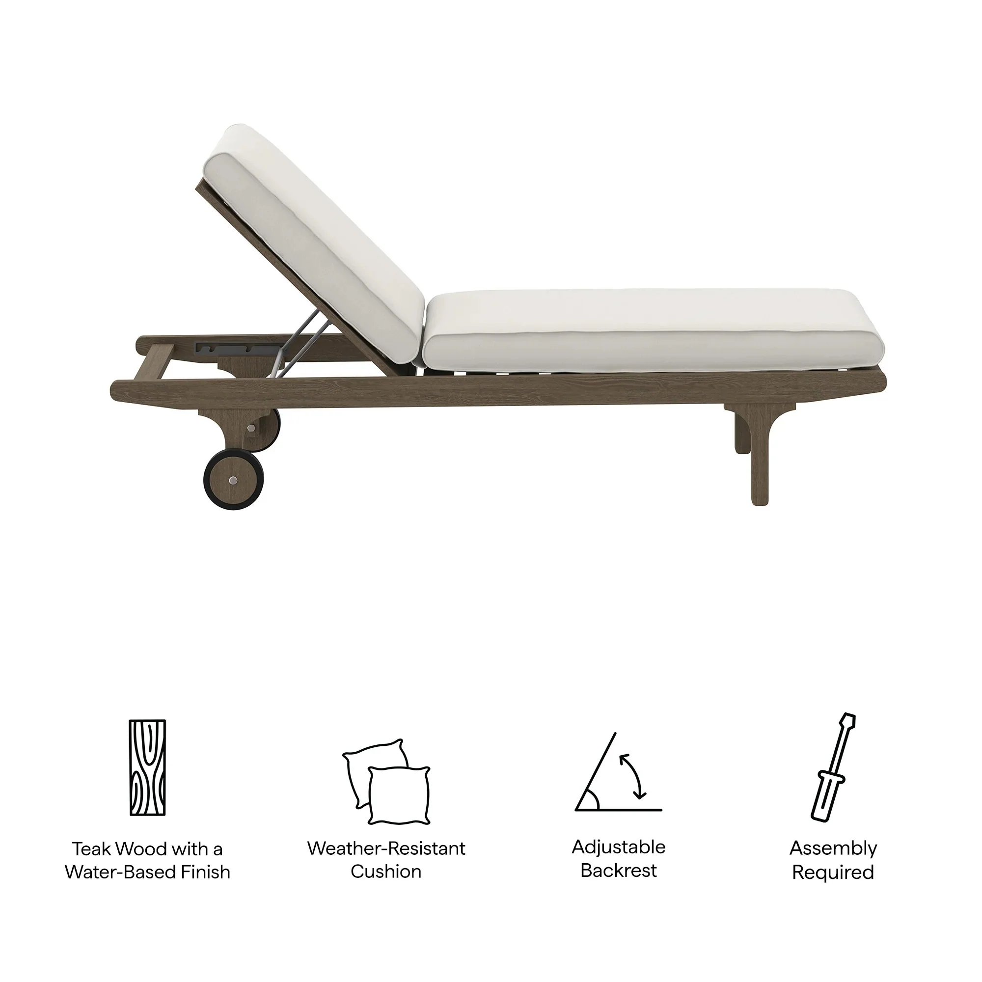 Saratoga Outdoor Teak Chaise Lounge Chair - Image 9