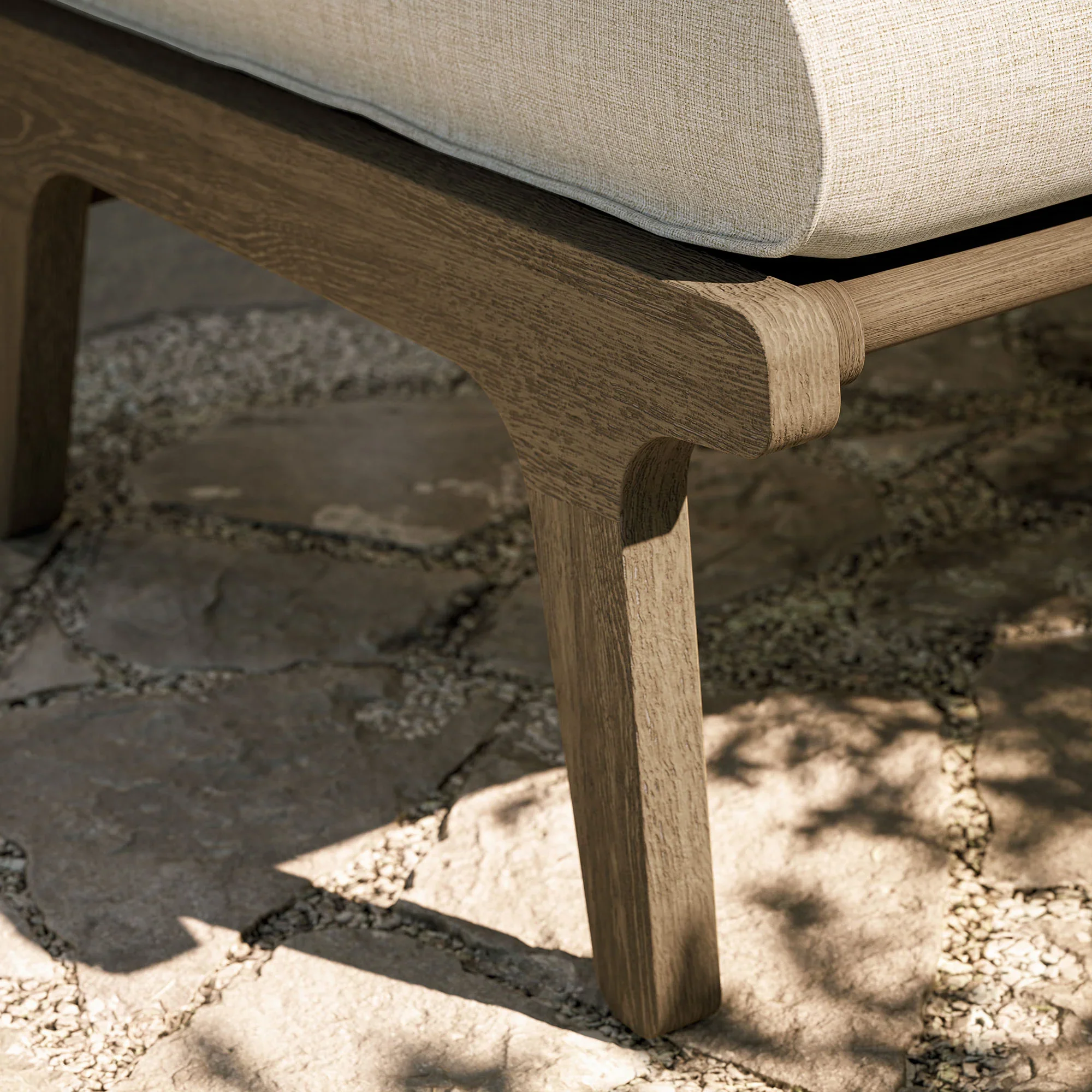 Saratoga Outdoor Teak Ottoman - Image 12