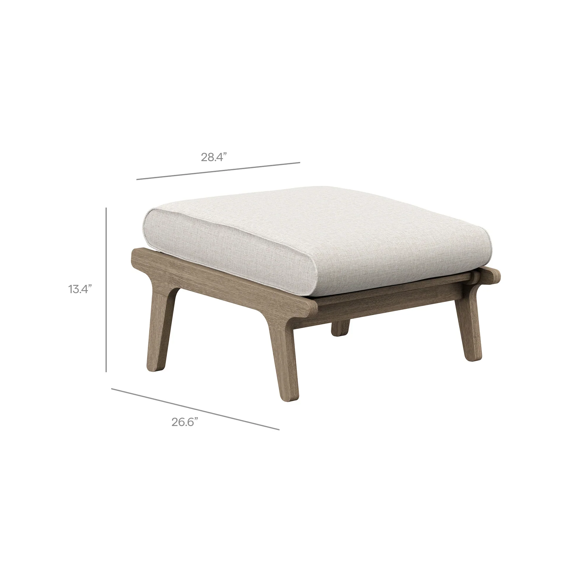 Saratoga Outdoor Teak Ottoman - Image 17