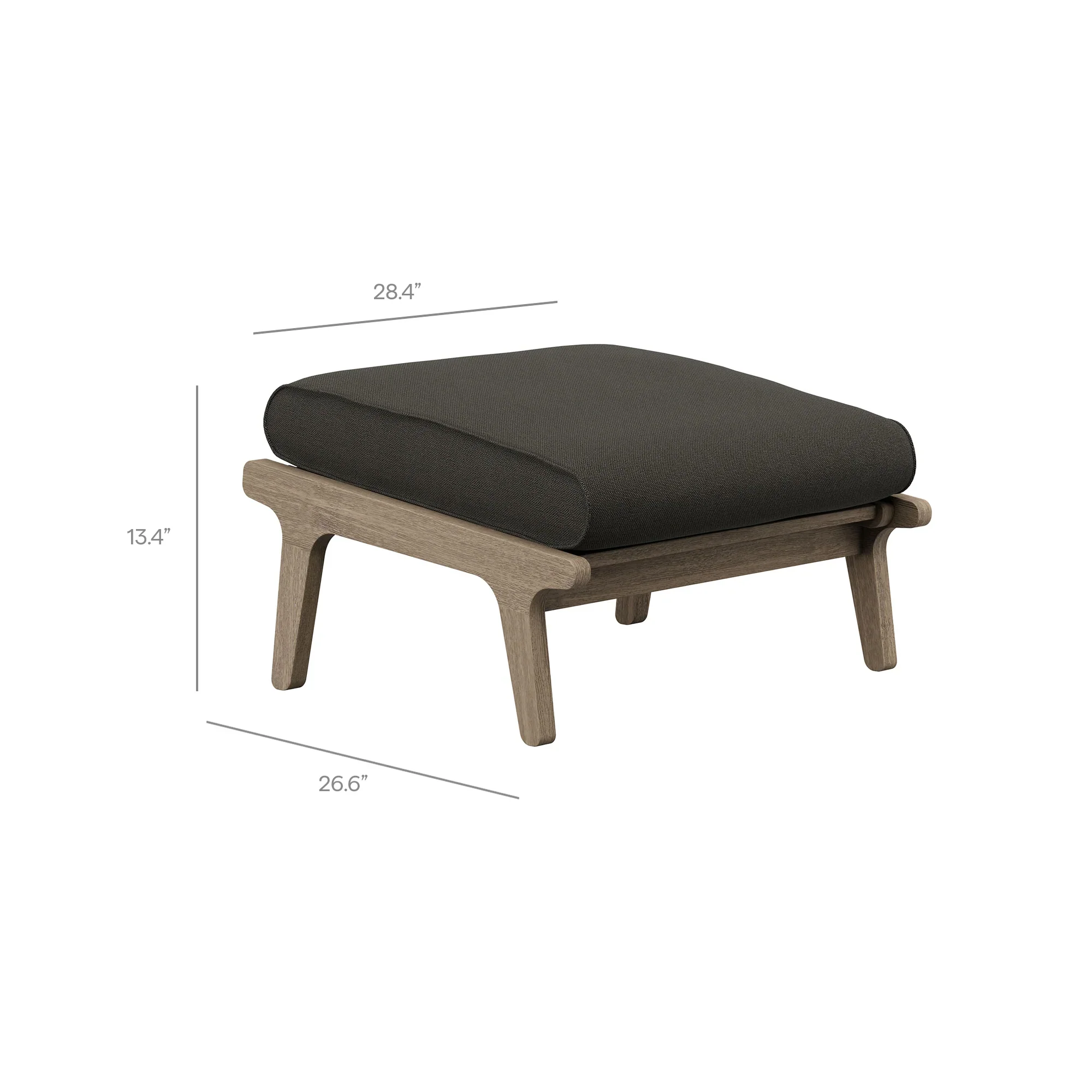 Saratoga Outdoor Teak Ottoman - Image 25