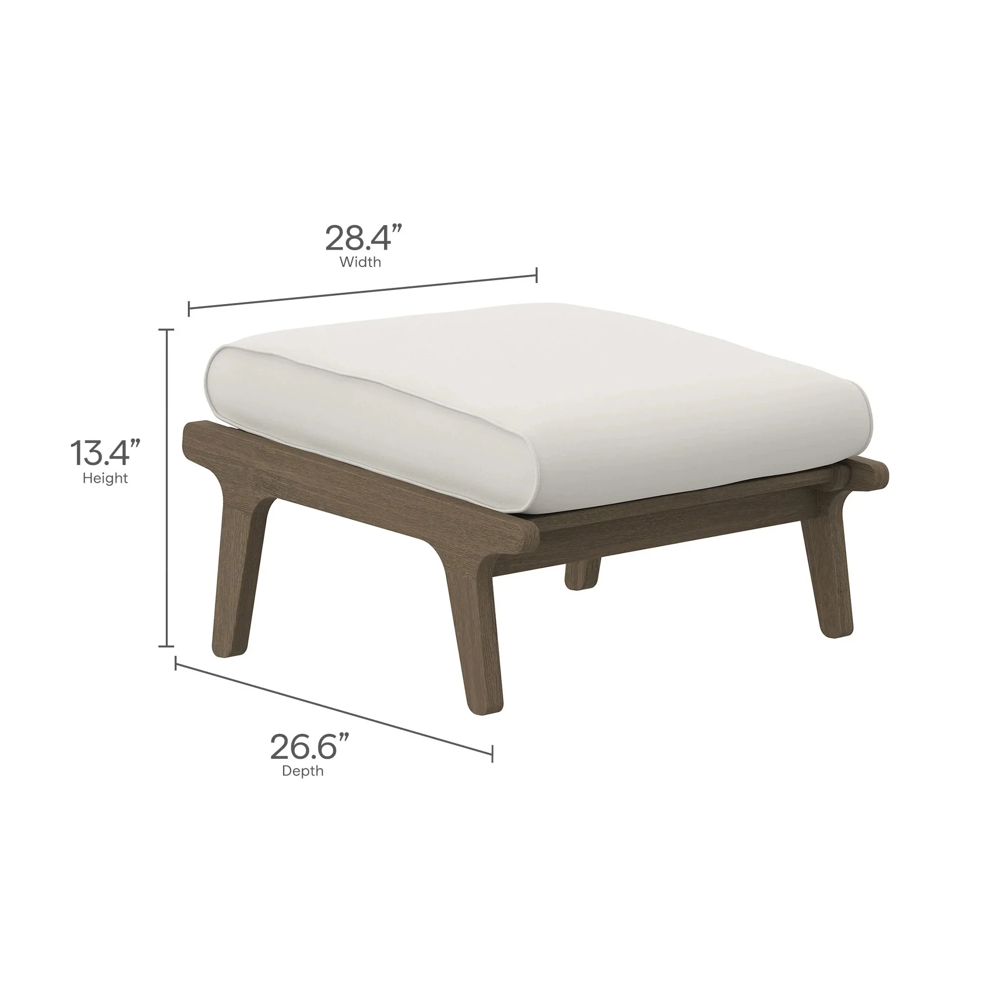 Saratoga Outdoor Teak Ottoman - Image 9
