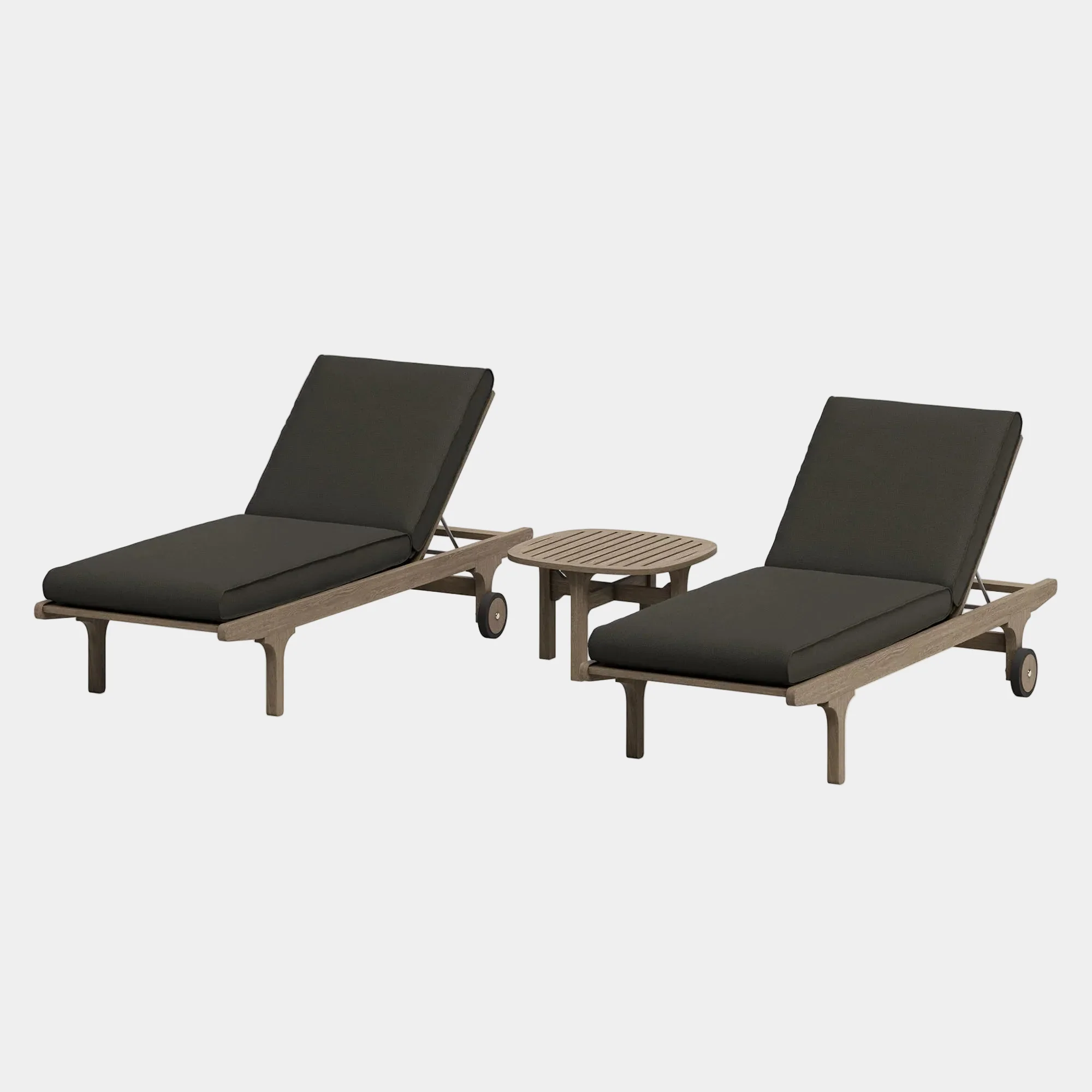 Saratoga Outdoor Teak Wood 3-Piece Chaise Lounge - Image 19