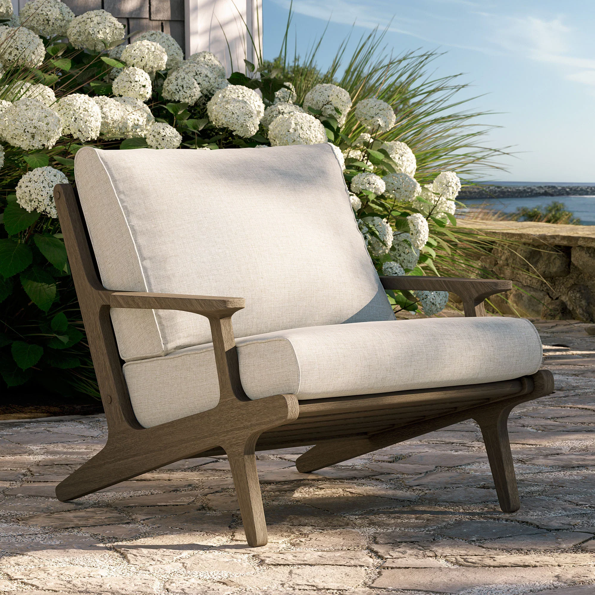 Saratoga Outdoor Patio Teak Wood Armchair - Image 12