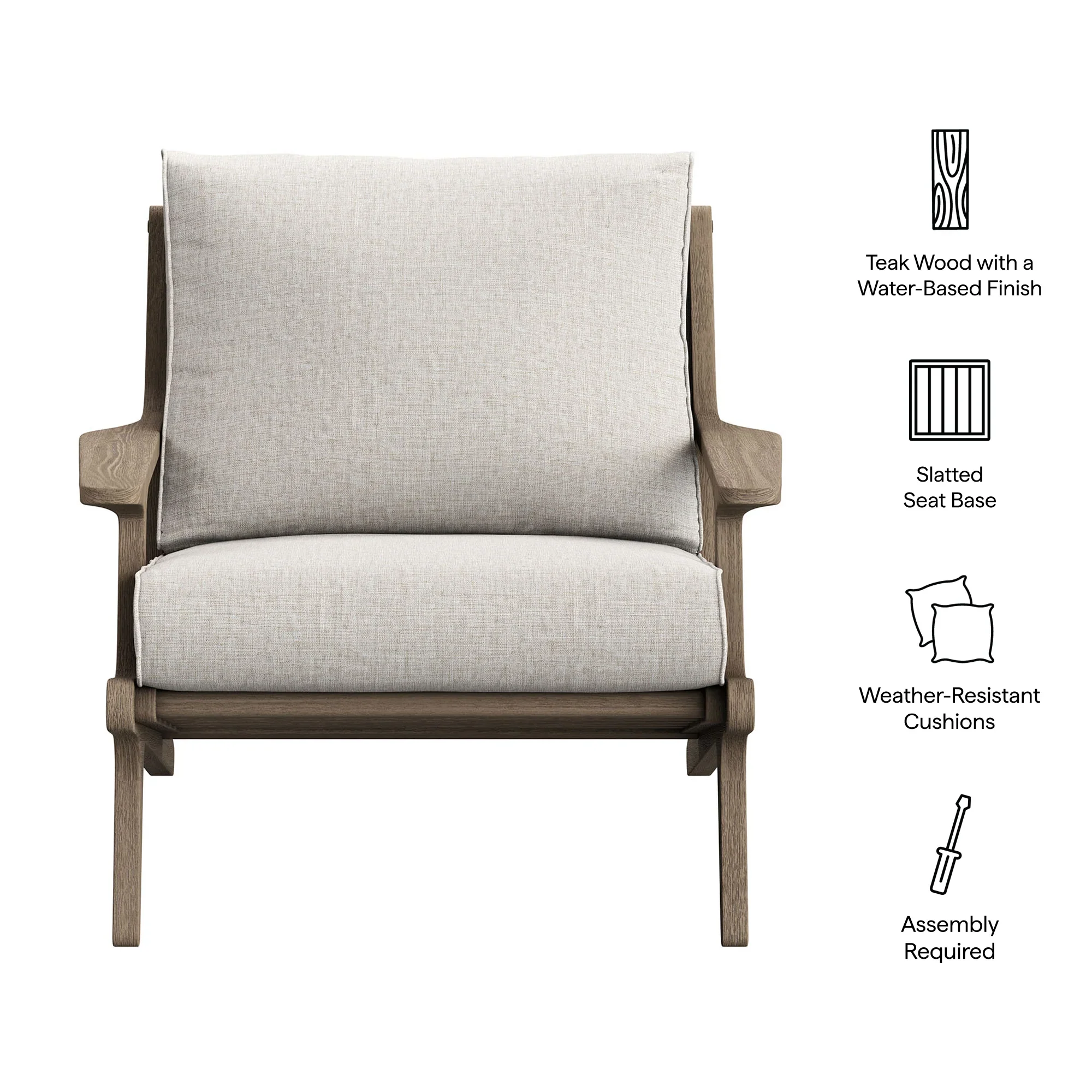 Saratoga Outdoor Patio Teak Wood Armchair - Image 13