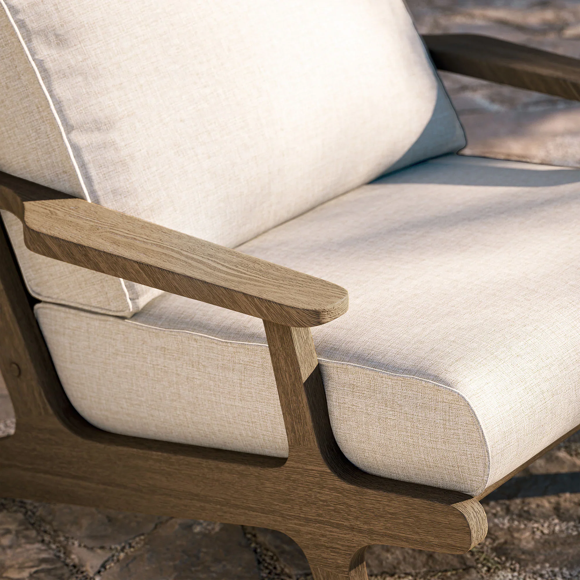 Saratoga Outdoor Patio Teak Wood Armchair - Image 17