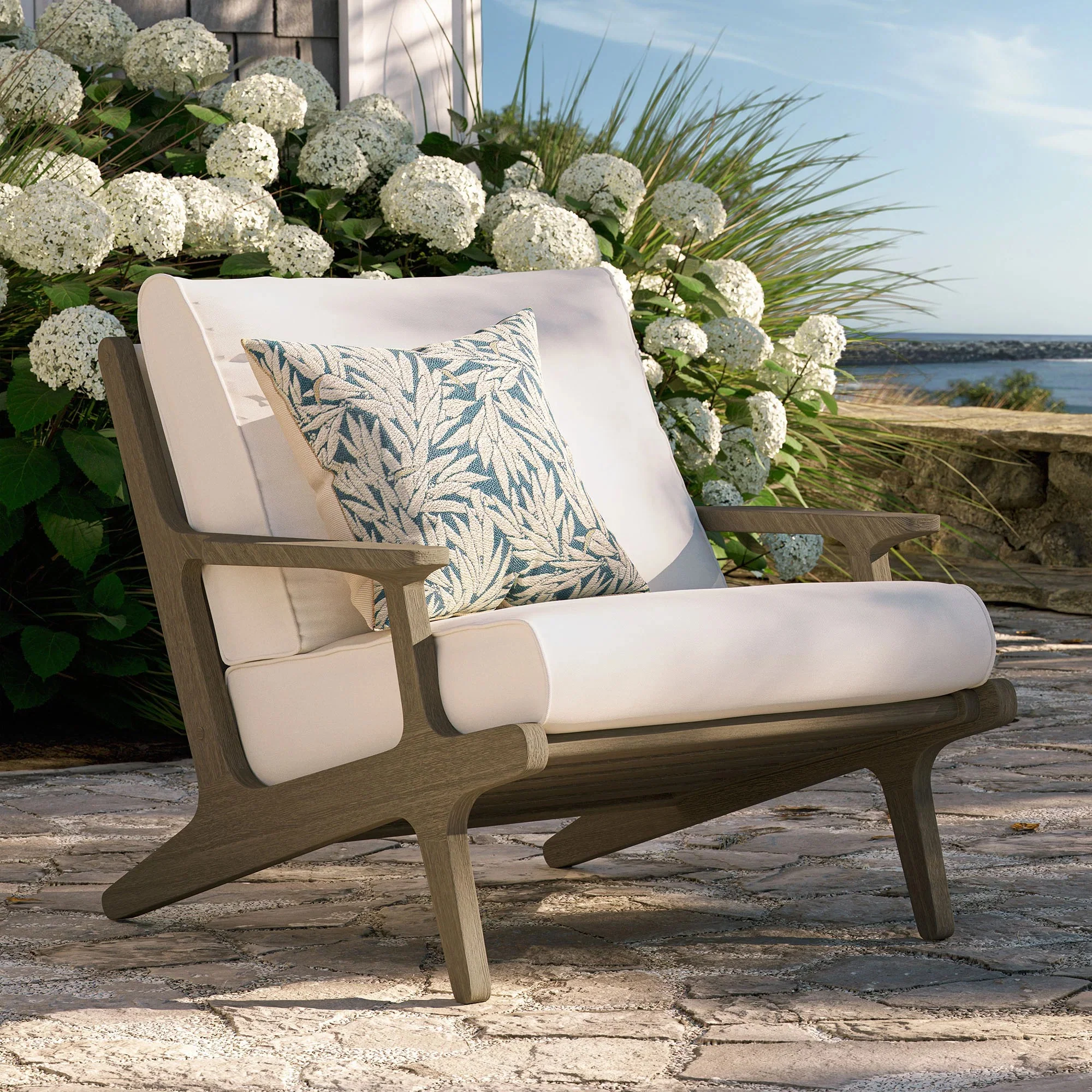 Saratoga Outdoor Patio Teak Wood Armchair - Image 2