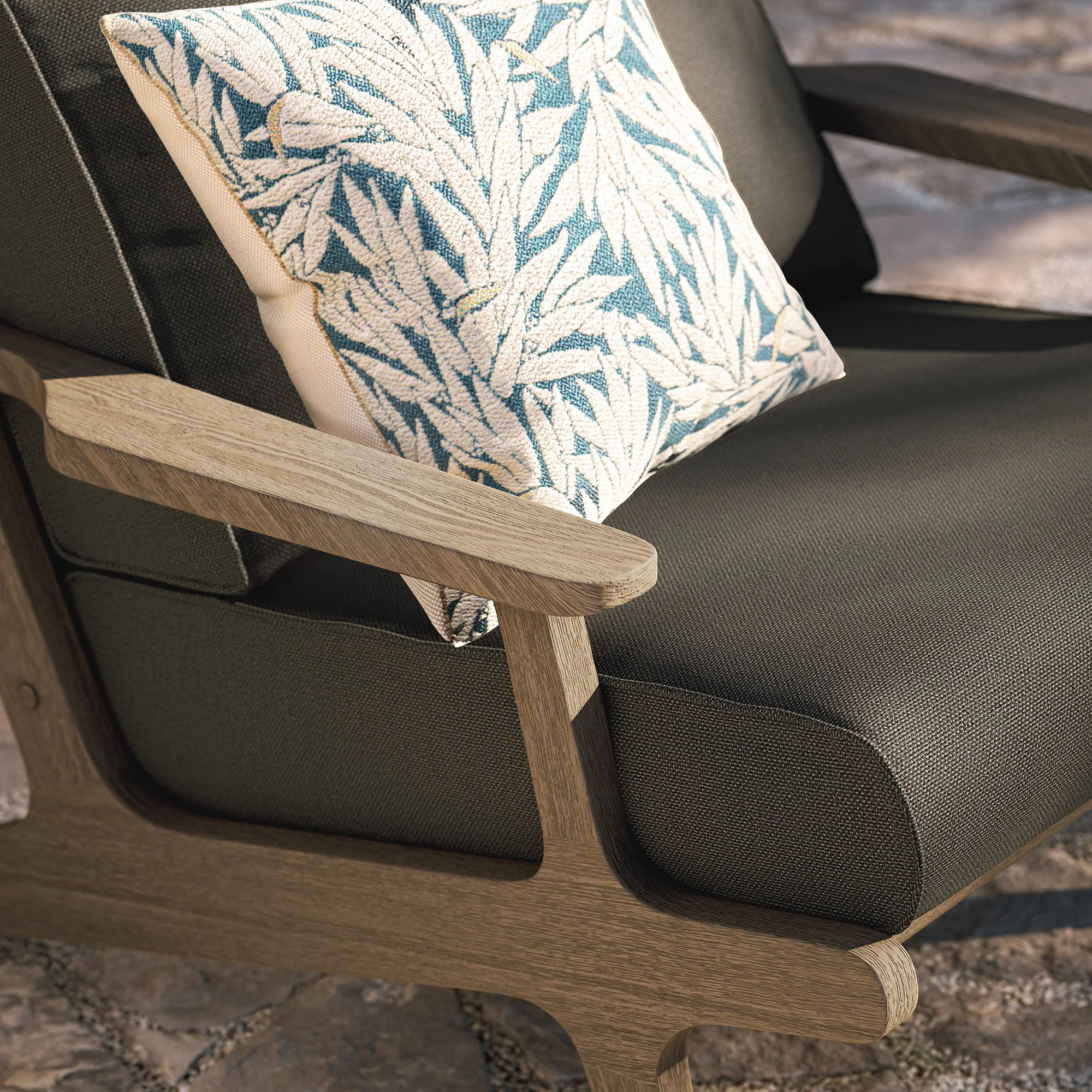 Saratoga Outdoor Patio Teak Wood Armchair - Image 21