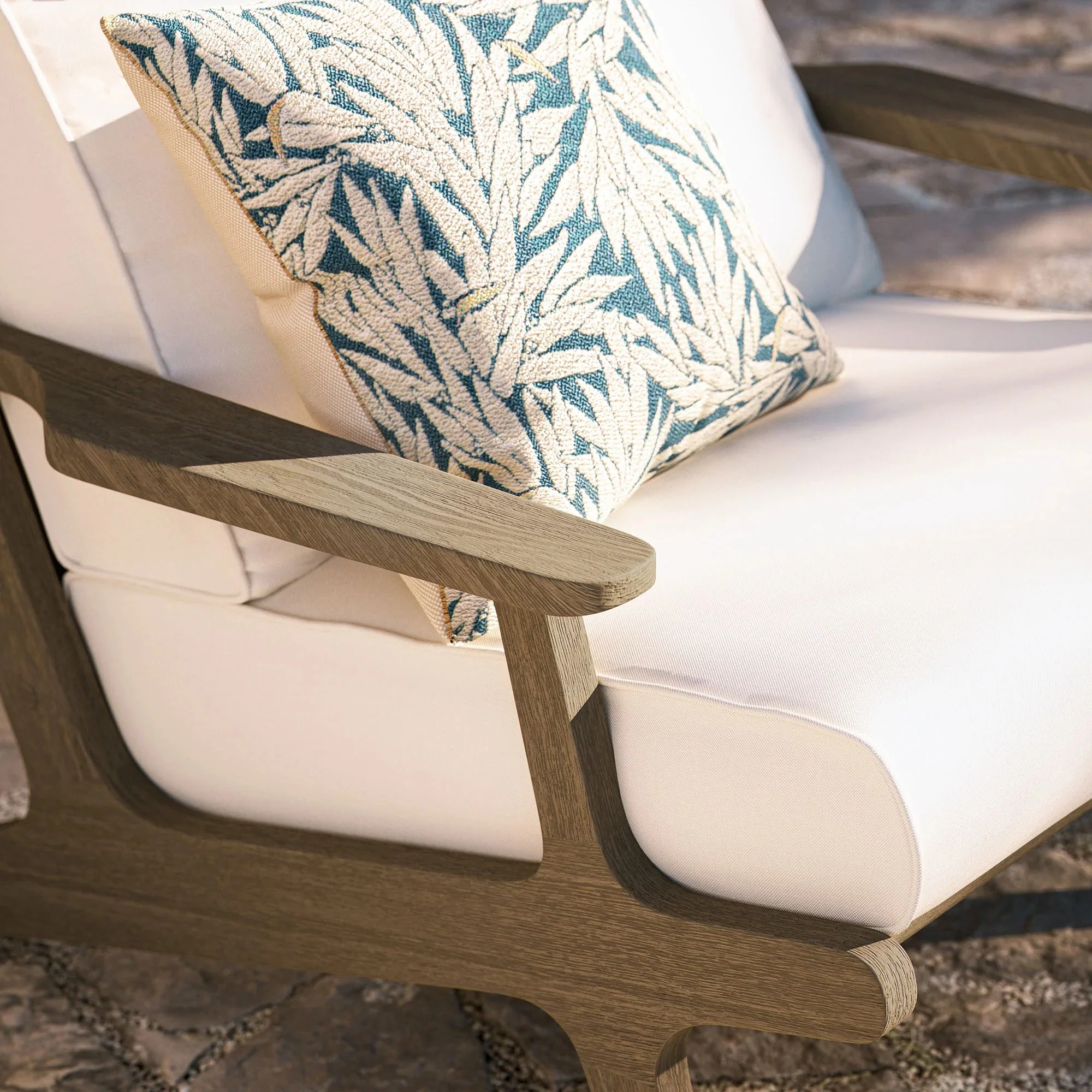 Saratoga Outdoor Patio Teak Wood Armchair - Image 3