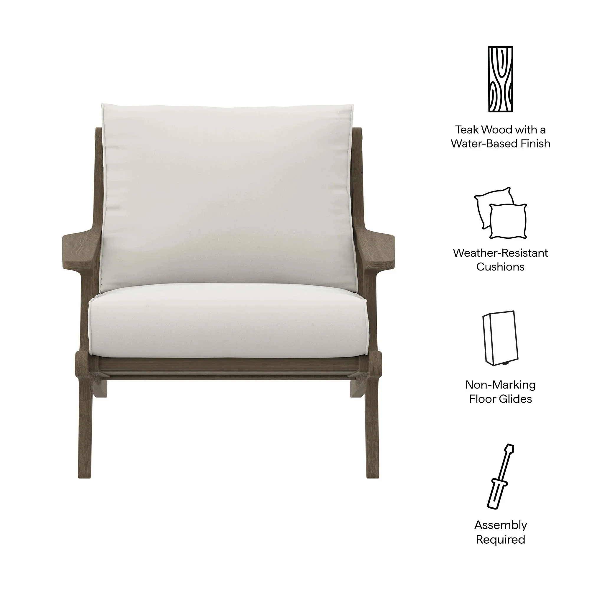 Saratoga Outdoor Patio Teak Wood Armchair - Image 4