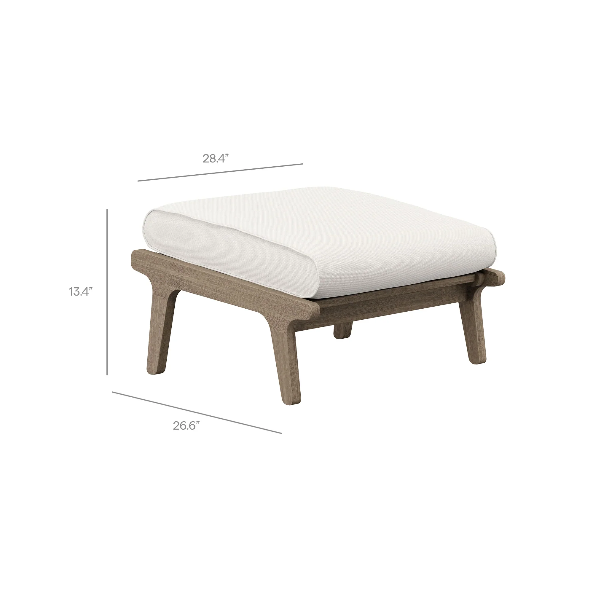 Saratoga Outdoor Patio Teak Wood Chair and Ottoman Set in Weathered - Image 10