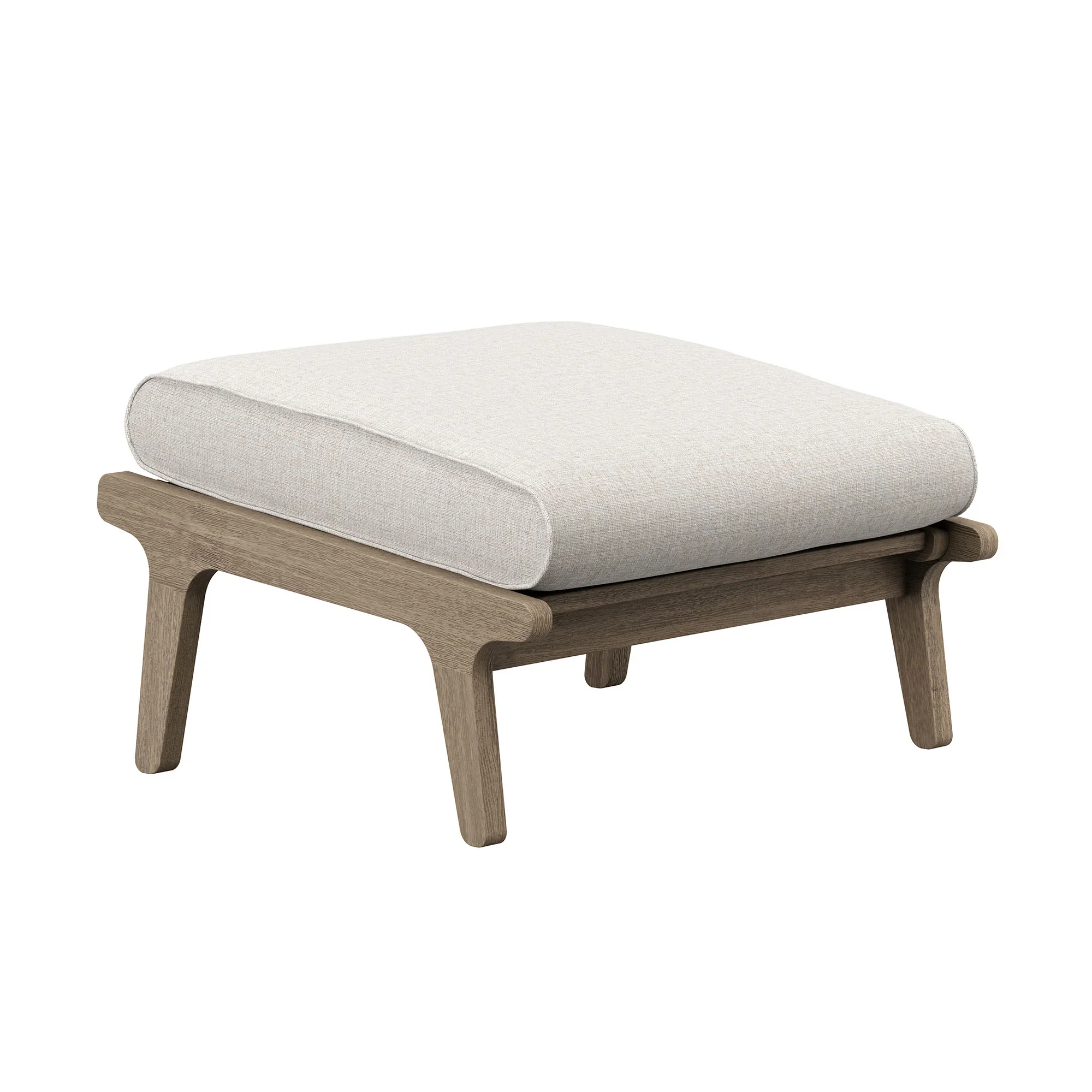 Saratoga Outdoor Patio Teak Wood Chair and Ottoman Set in Weathered - Image 18