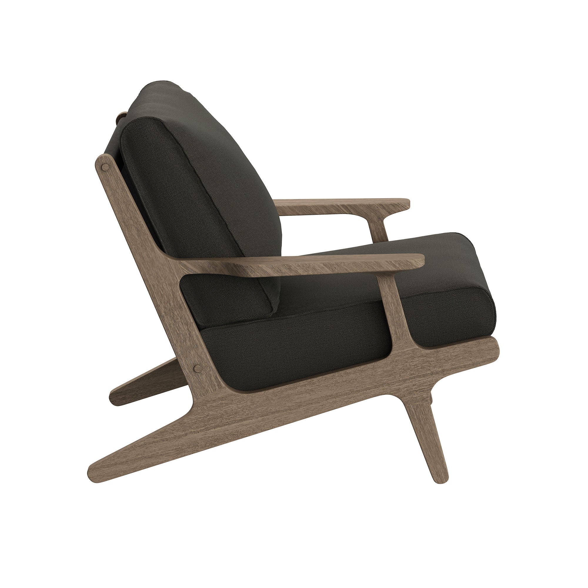 Saratoga Outdoor Patio Teak Wood Chair and Ottoman Set in Weathered - Image 26
