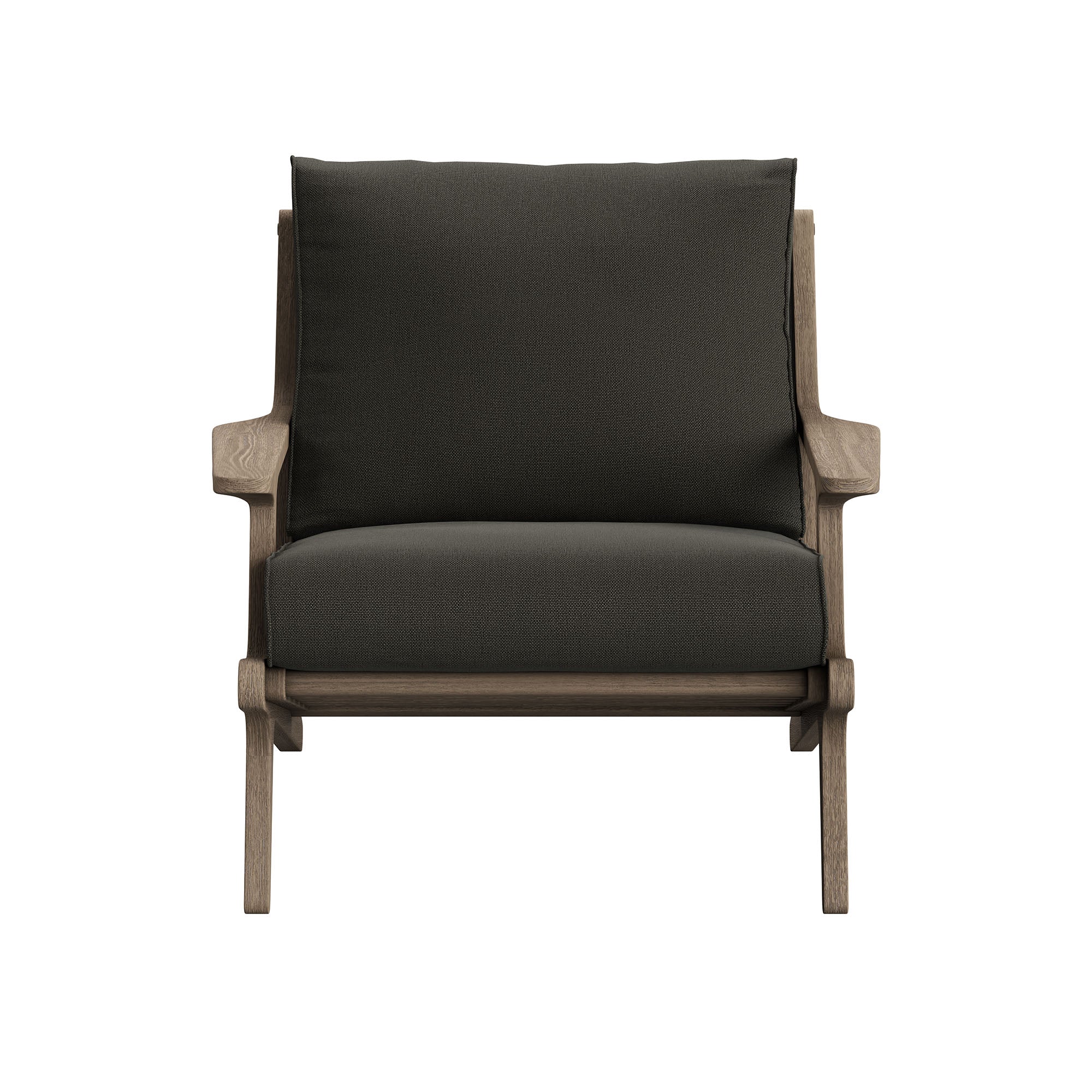 Saratoga Outdoor Patio Teak Wood Chair and Ottoman Set in Weathered - Image 28