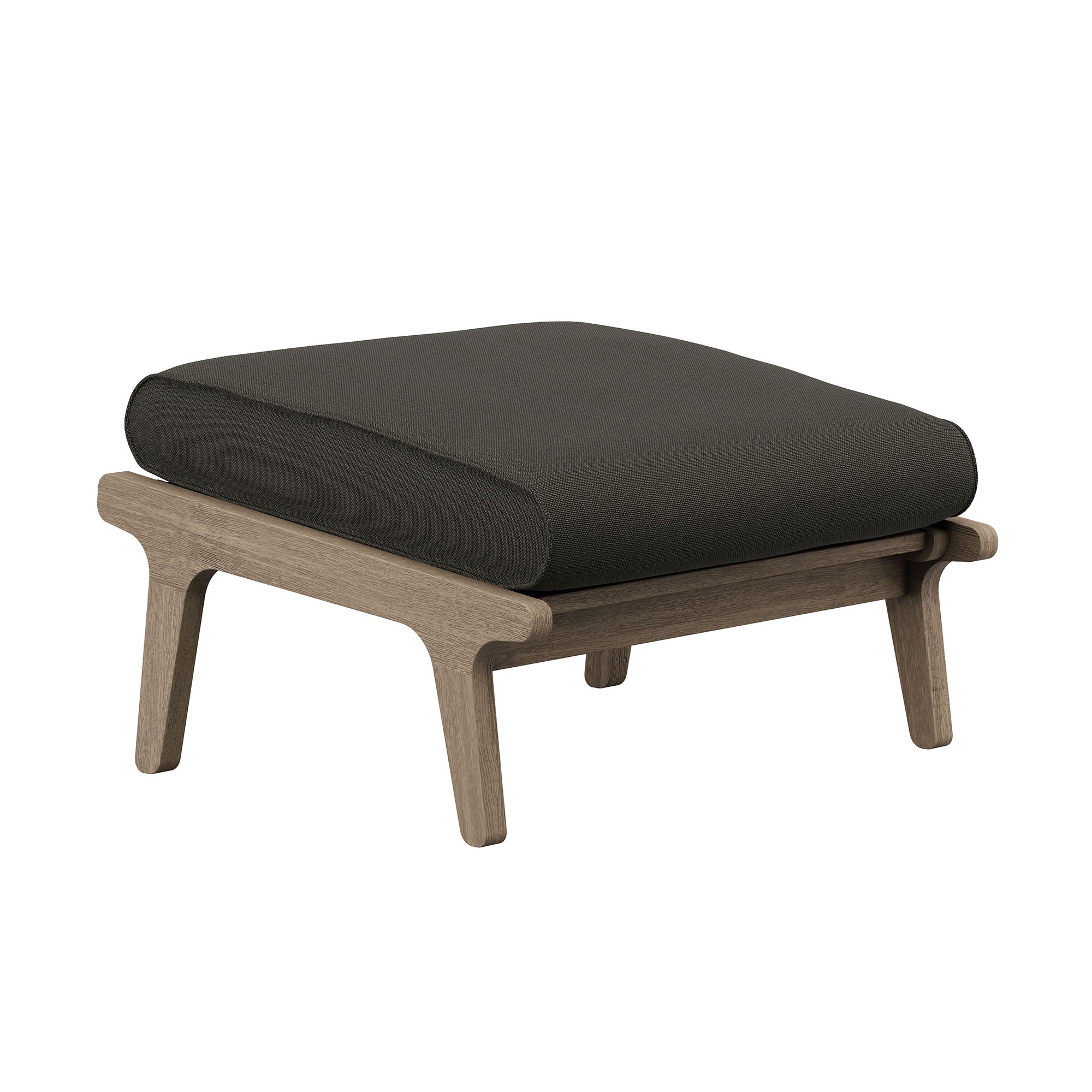Saratoga Outdoor Patio Teak Wood Chair and Ottoman Set in Weathered - Image 29