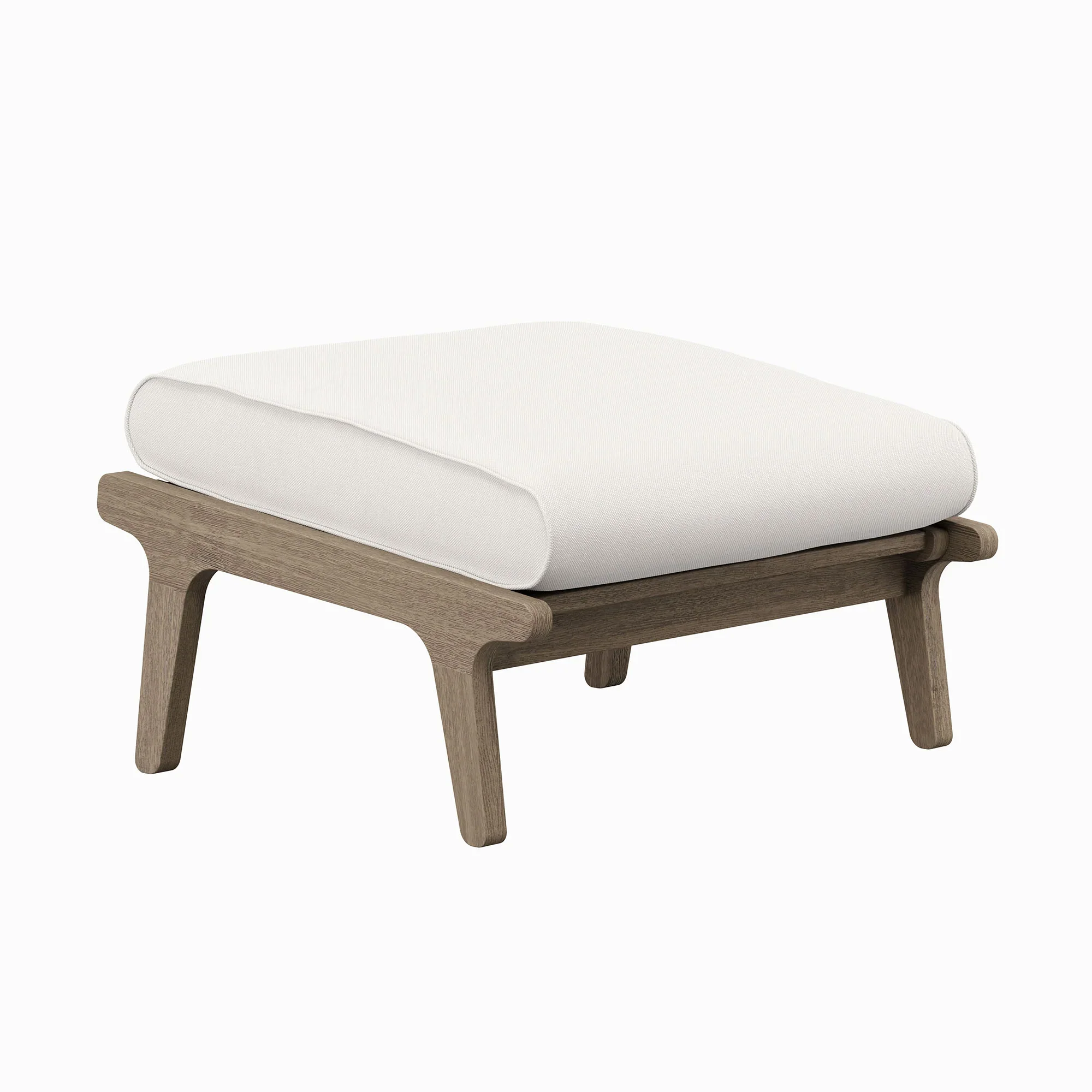 Saratoga Outdoor Patio Teak Wood Chair and Ottoman Set in Weathered - Image 7