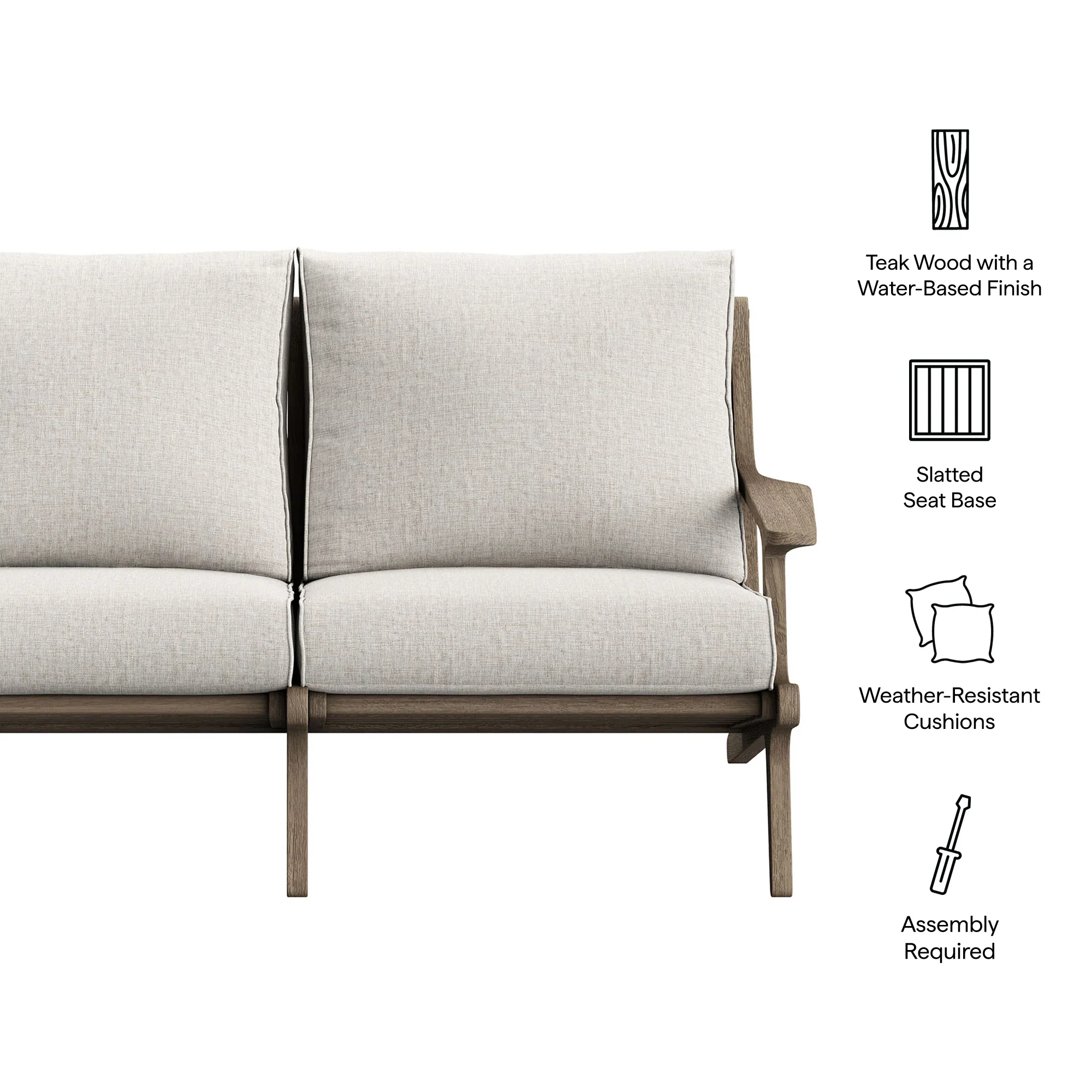 Saratoga Outdoor Teak Wood Loveseat - Image 17
