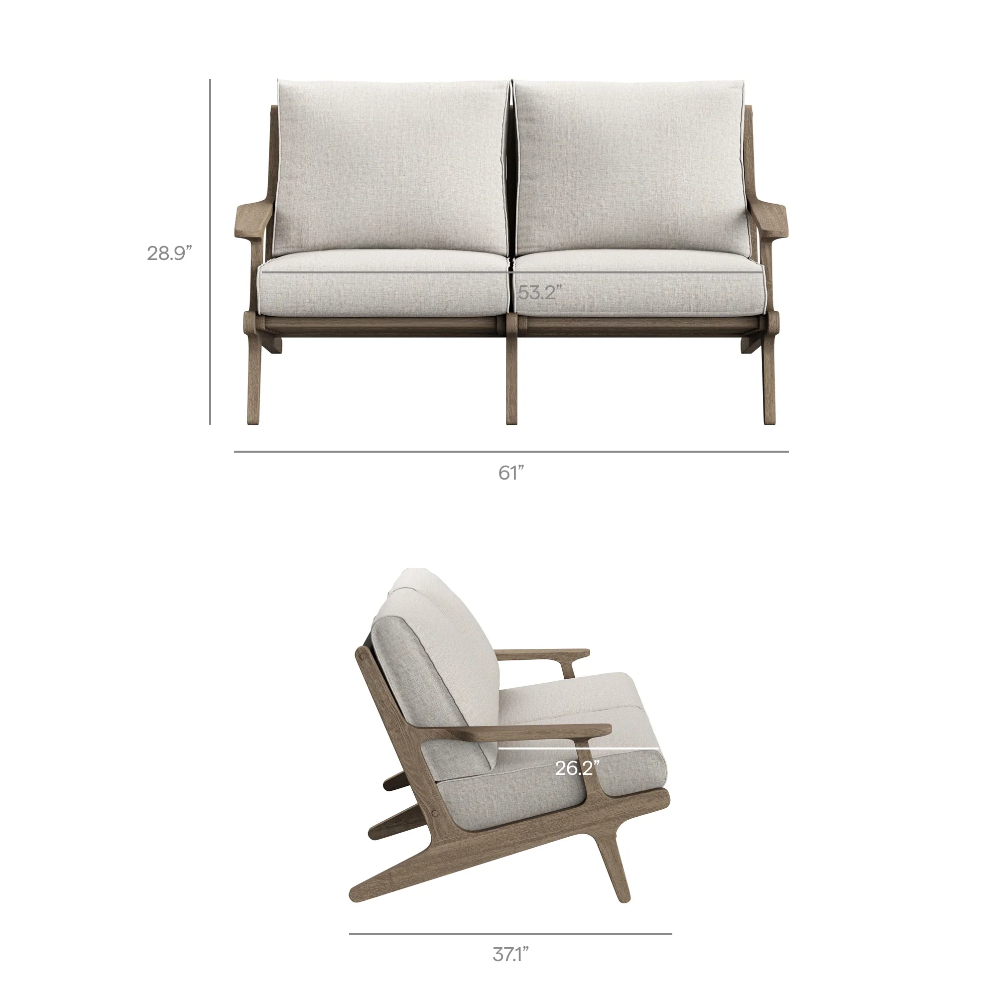 Saratoga Outdoor Teak Wood Loveseat - Image 18