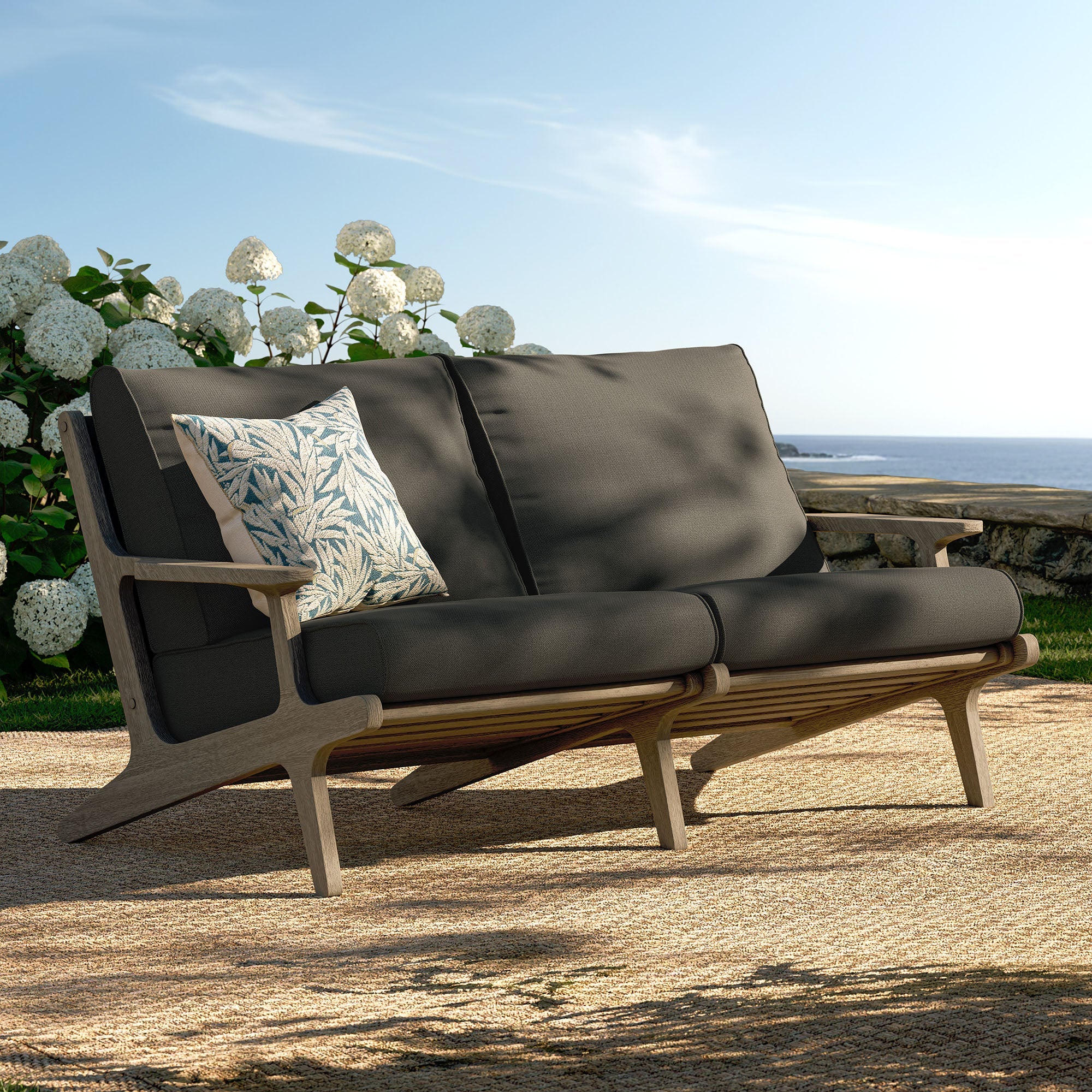 Saratoga Outdoor Teak Wood Loveseat - Image 20