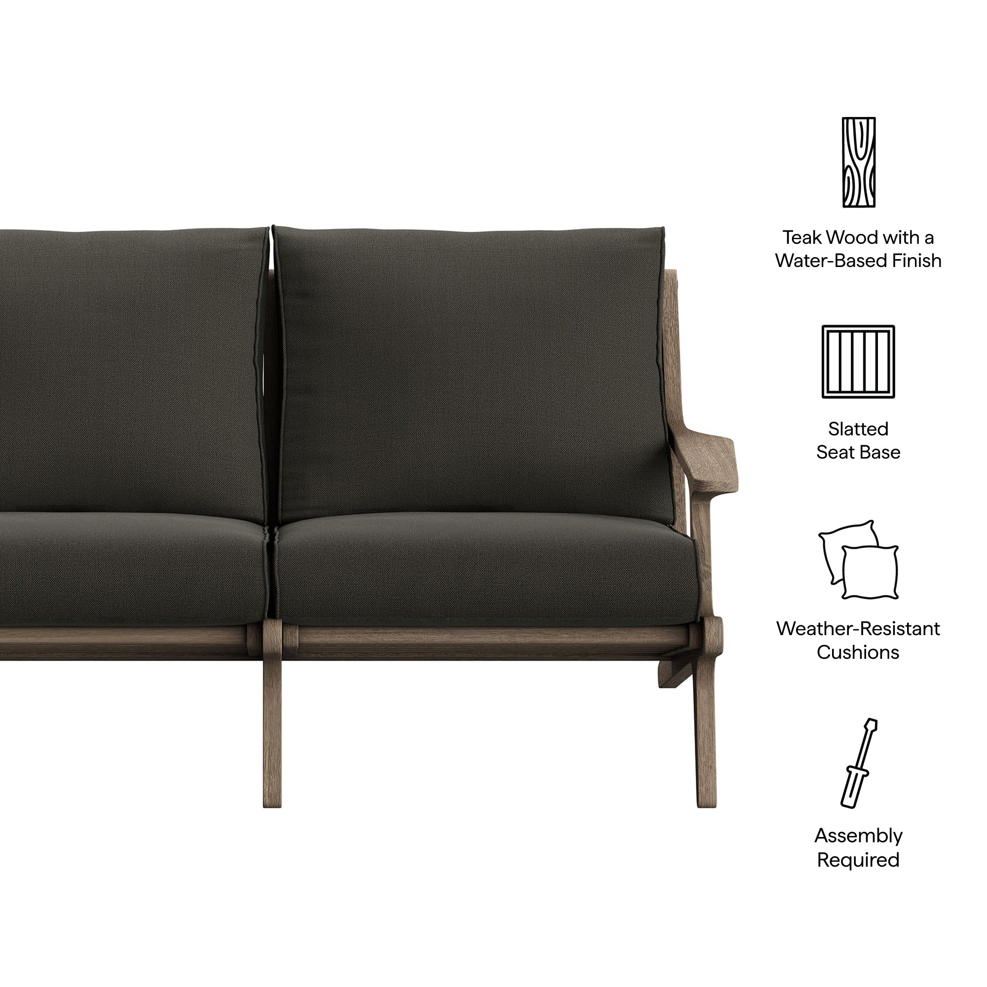 Saratoga Outdoor Teak Wood Loveseat - Image 26