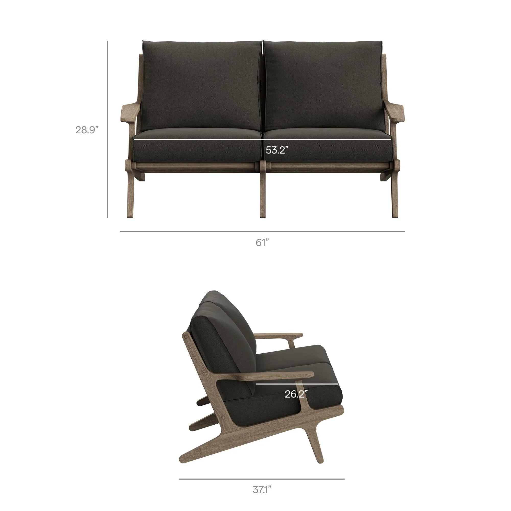 Saratoga Outdoor Teak Wood Loveseat - Image 27