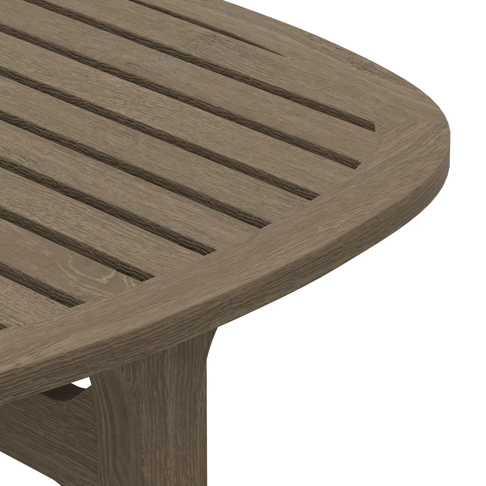 Saratoga Square Outdoor Patio Teak Wood Side Table in Weathered Gray - Image 6