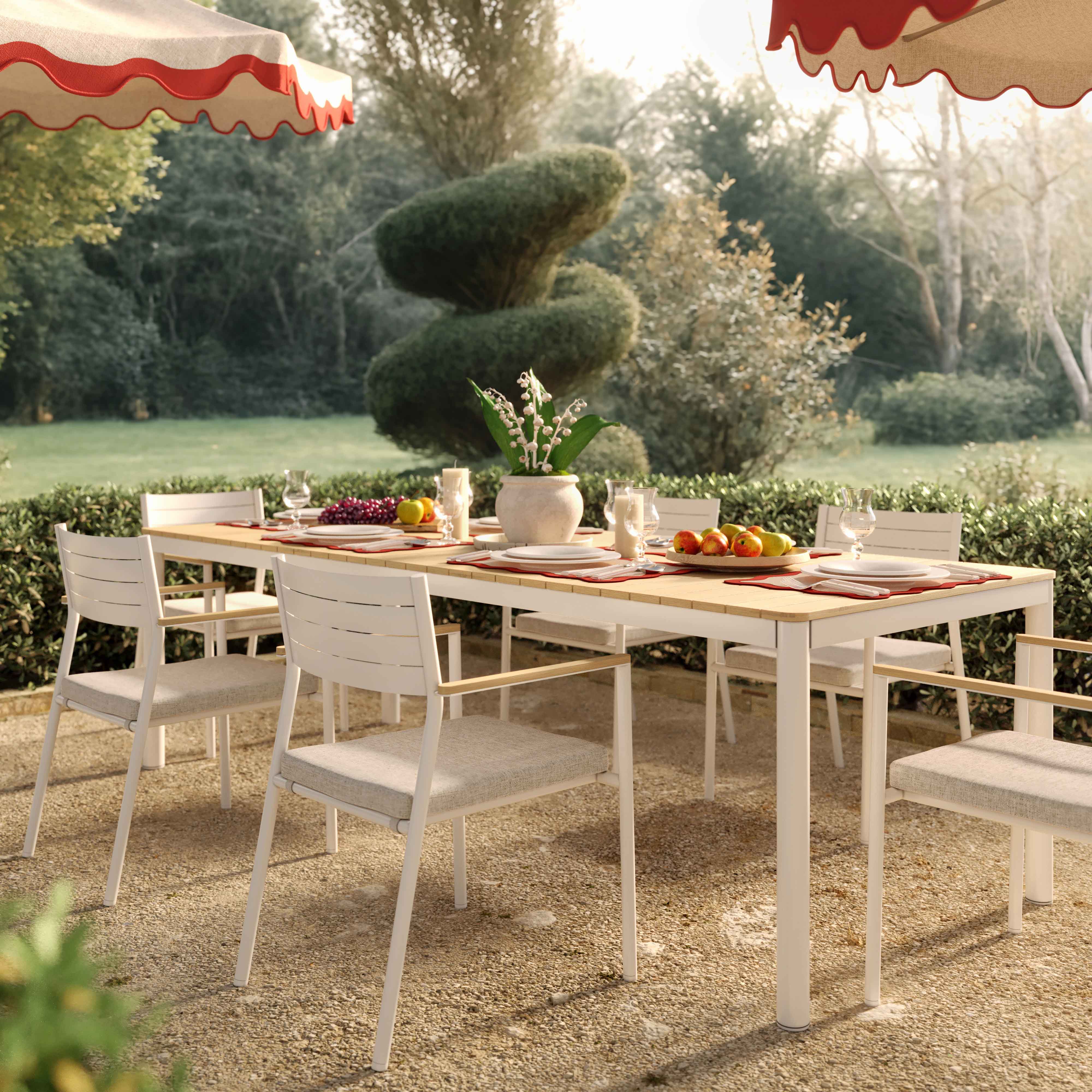 Sardinia Cream Performance Fabric Outdoor Dining Chair - Set of 2 - Image 2