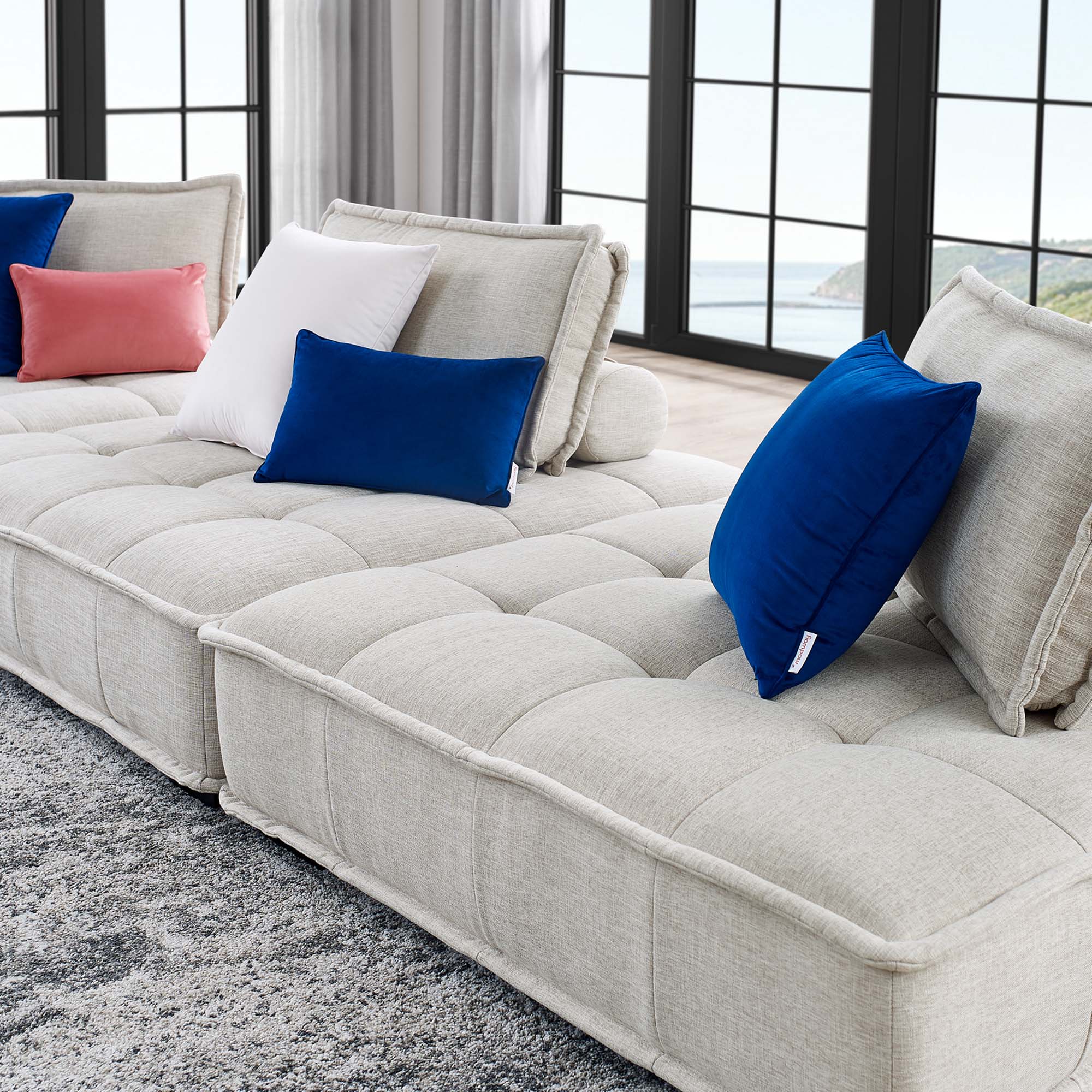 Saunter 3-Piece Tufted Fabric Fabric Sofa - Image 9
