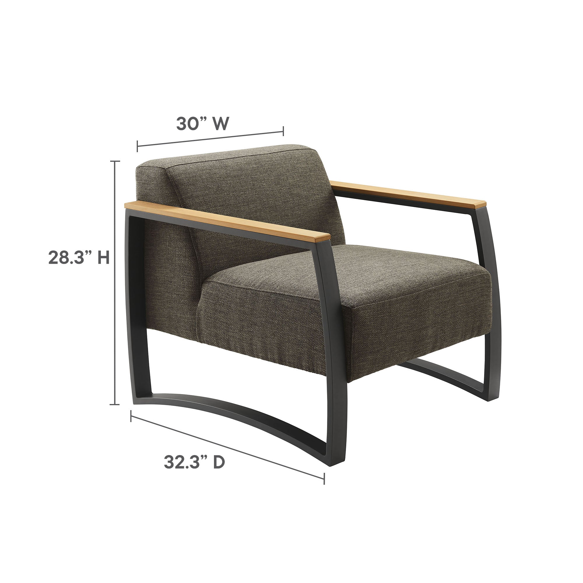 Sauve Outdoor Patio Aluminum and Fabric Armchair - Image 18