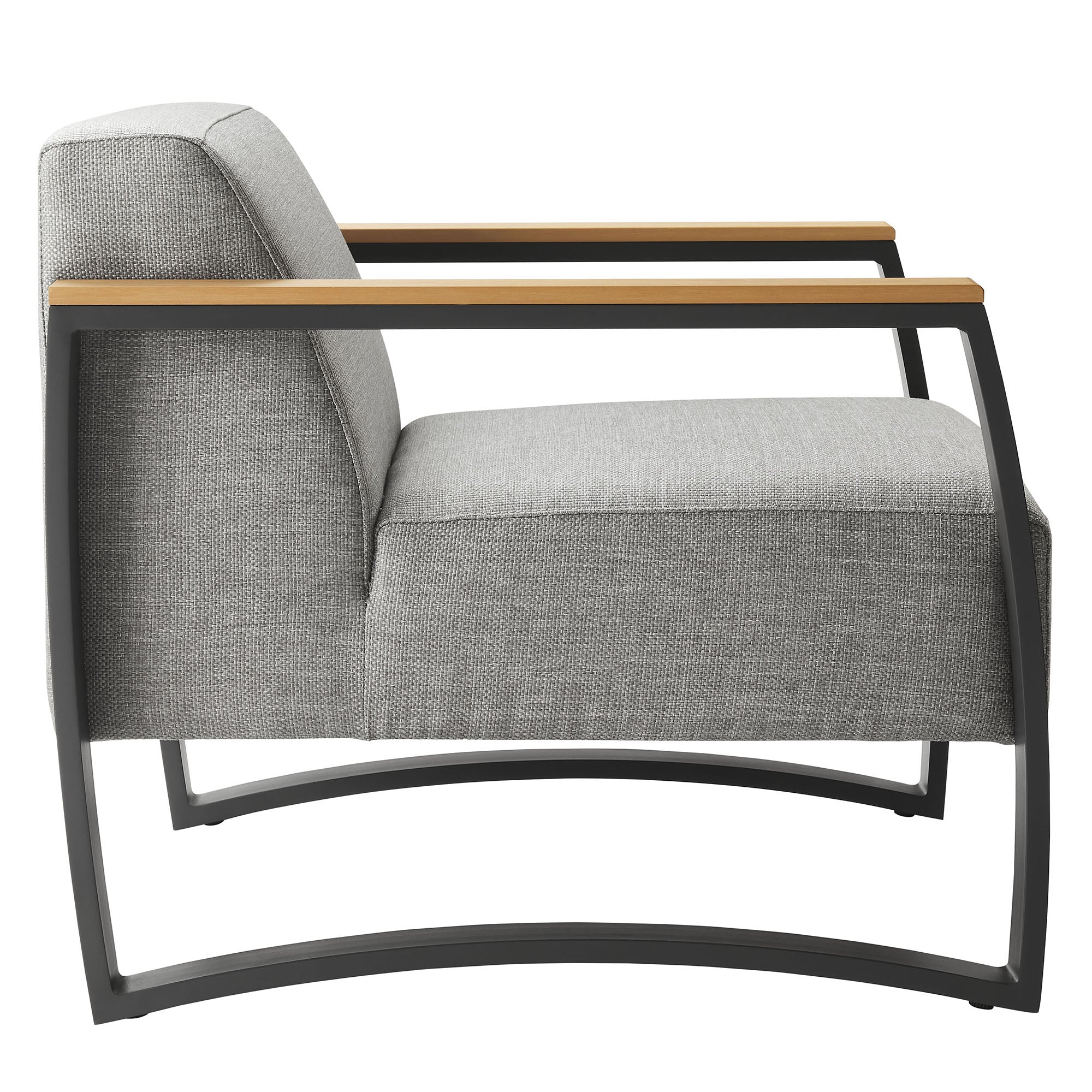Sauve Outdoor Patio Aluminum and Fabric Armchair - Image 4