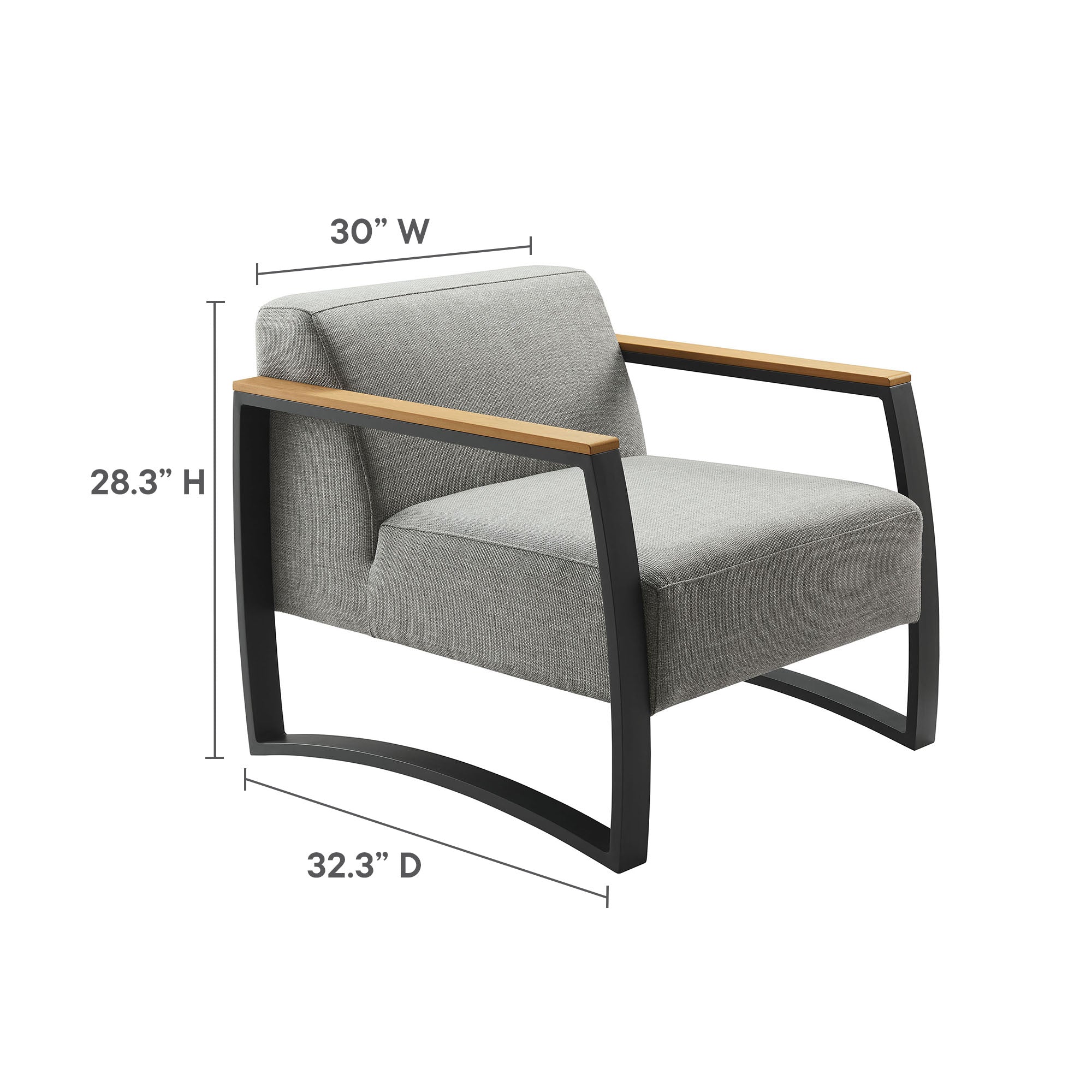 Sauve Outdoor Patio Aluminum and Fabric Armchair - Image 9